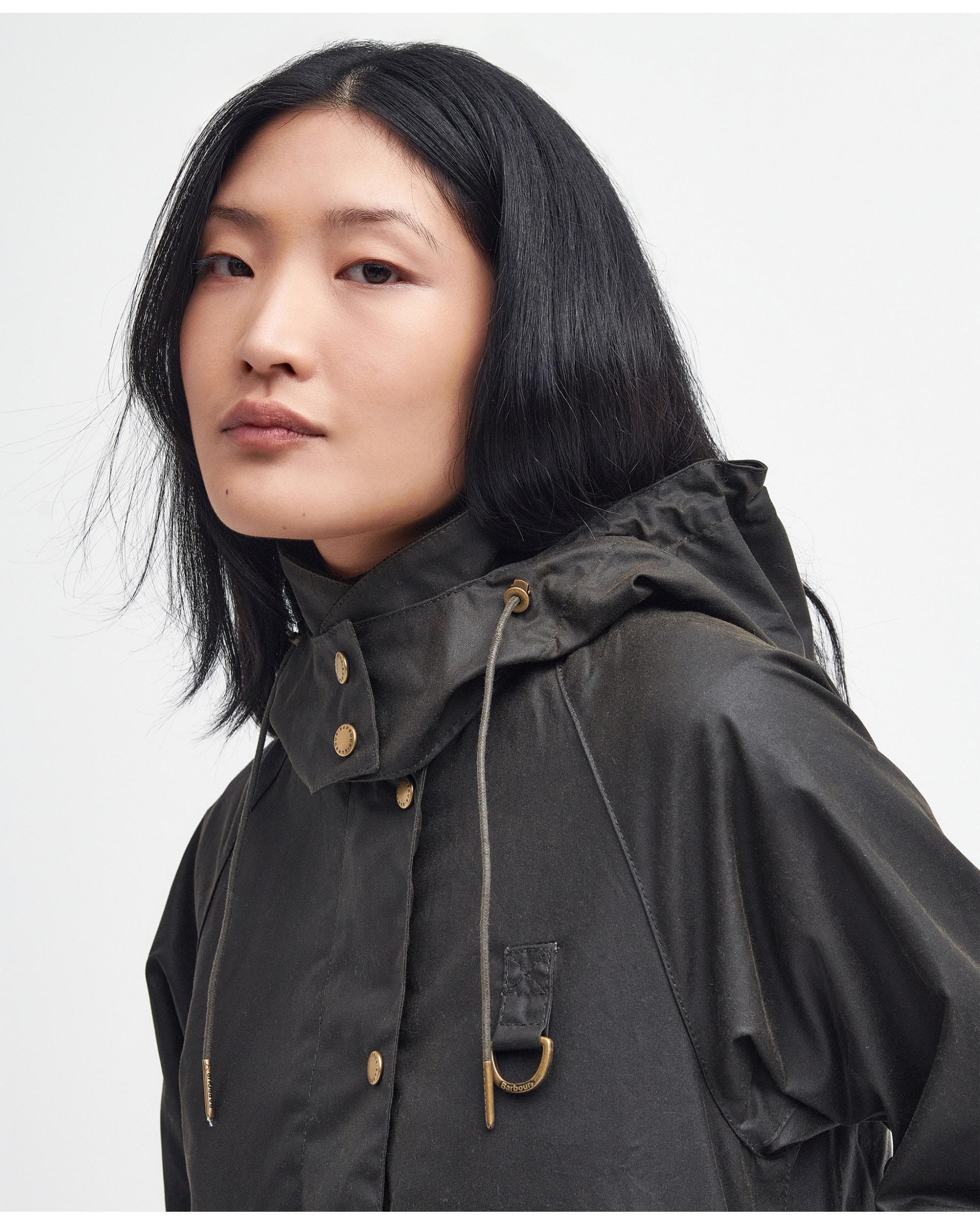 Barbour Avon Wax Womens Jacket - Olive/Classic - Image 3