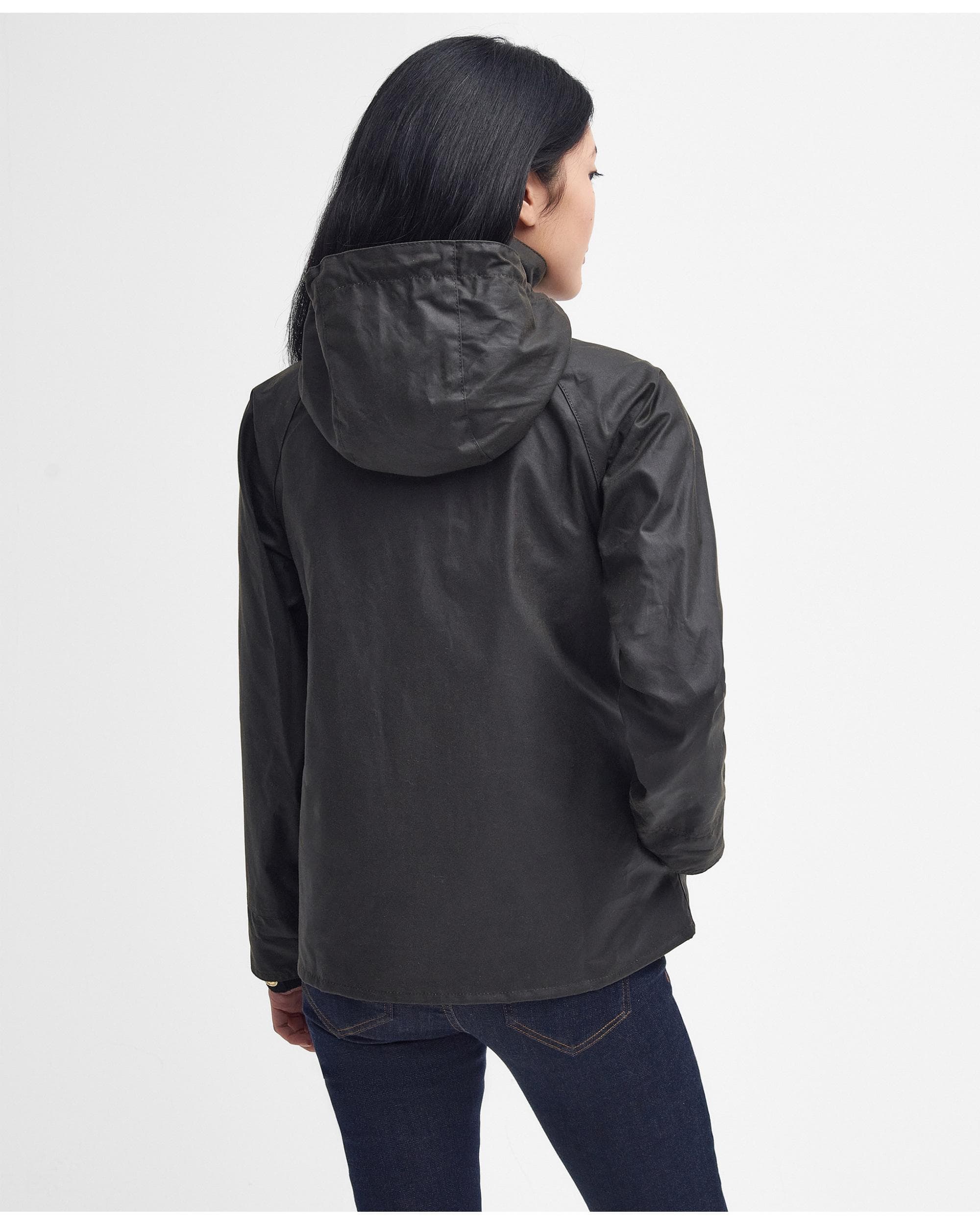 Barbour Avon Wax Womens Jacket - Olive/Classic - Image 5