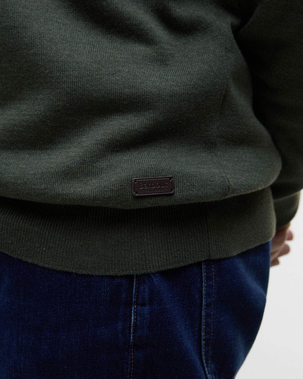 Barbour Bayfield Mens Half Zip Jumper - Mid Olive - Image 3