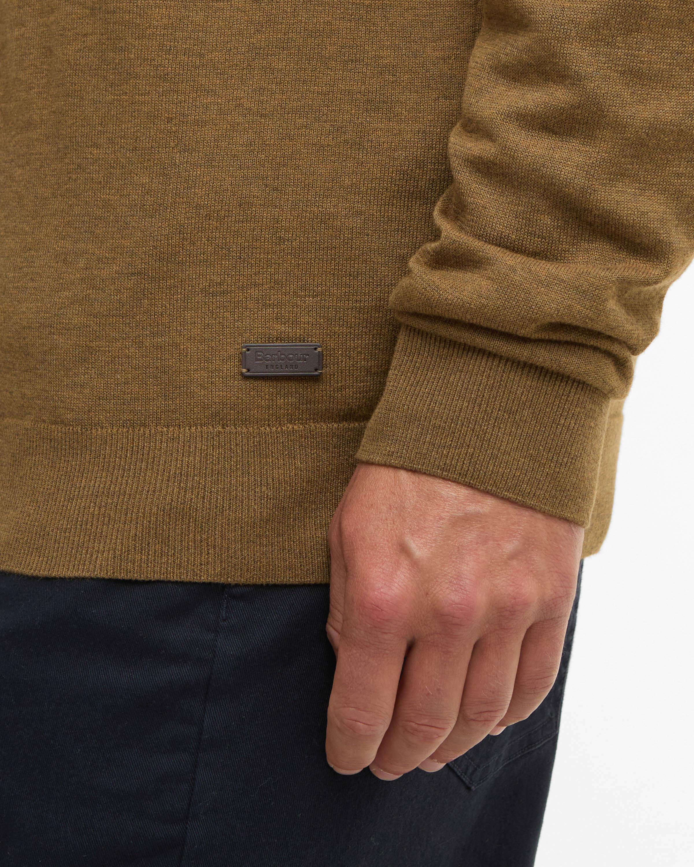Barbour Bayfield Mens Half Zip Jumper - Russet - Image 3