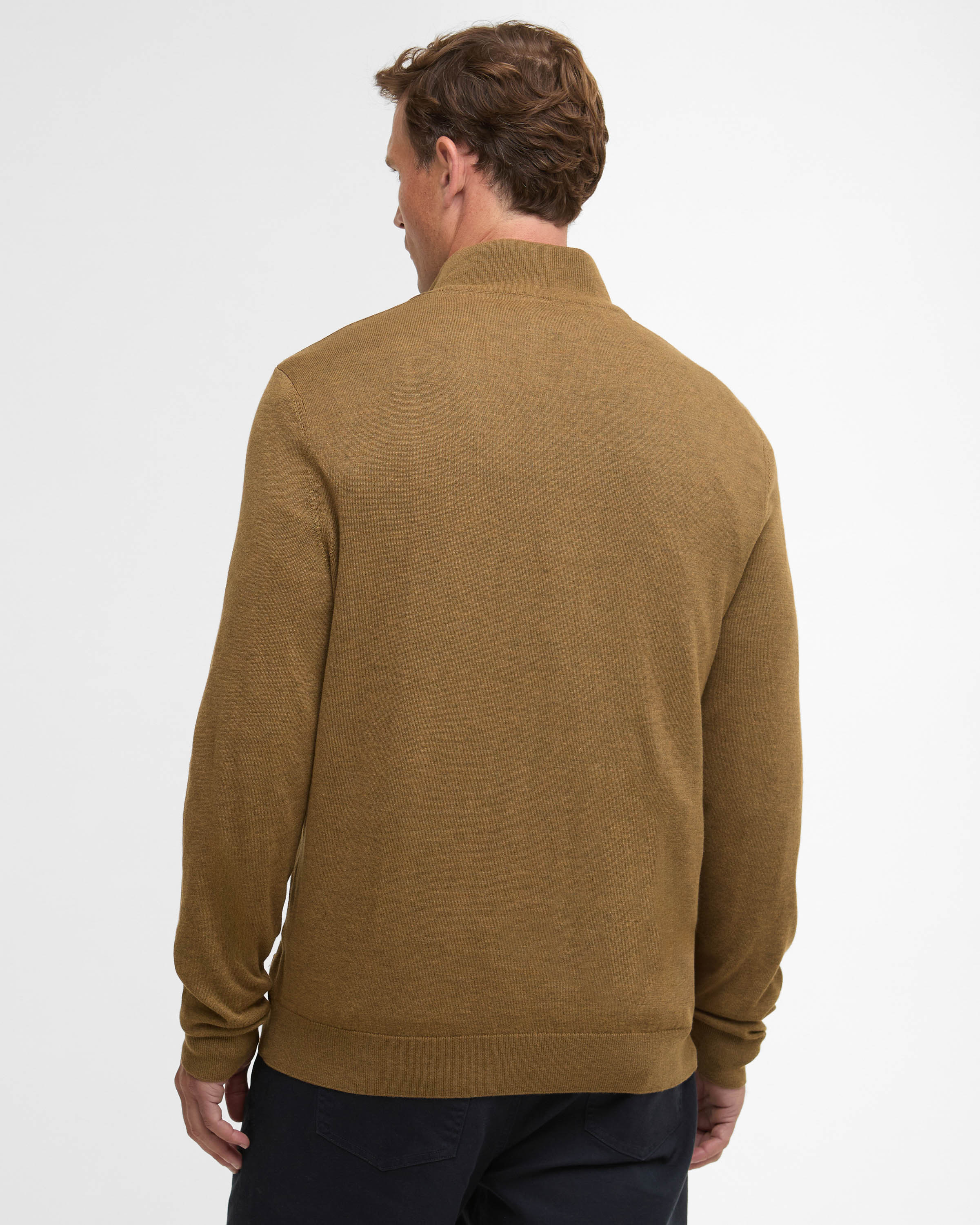 Barbour Bayfield Mens Half Zip Jumper - Russet - Image 5