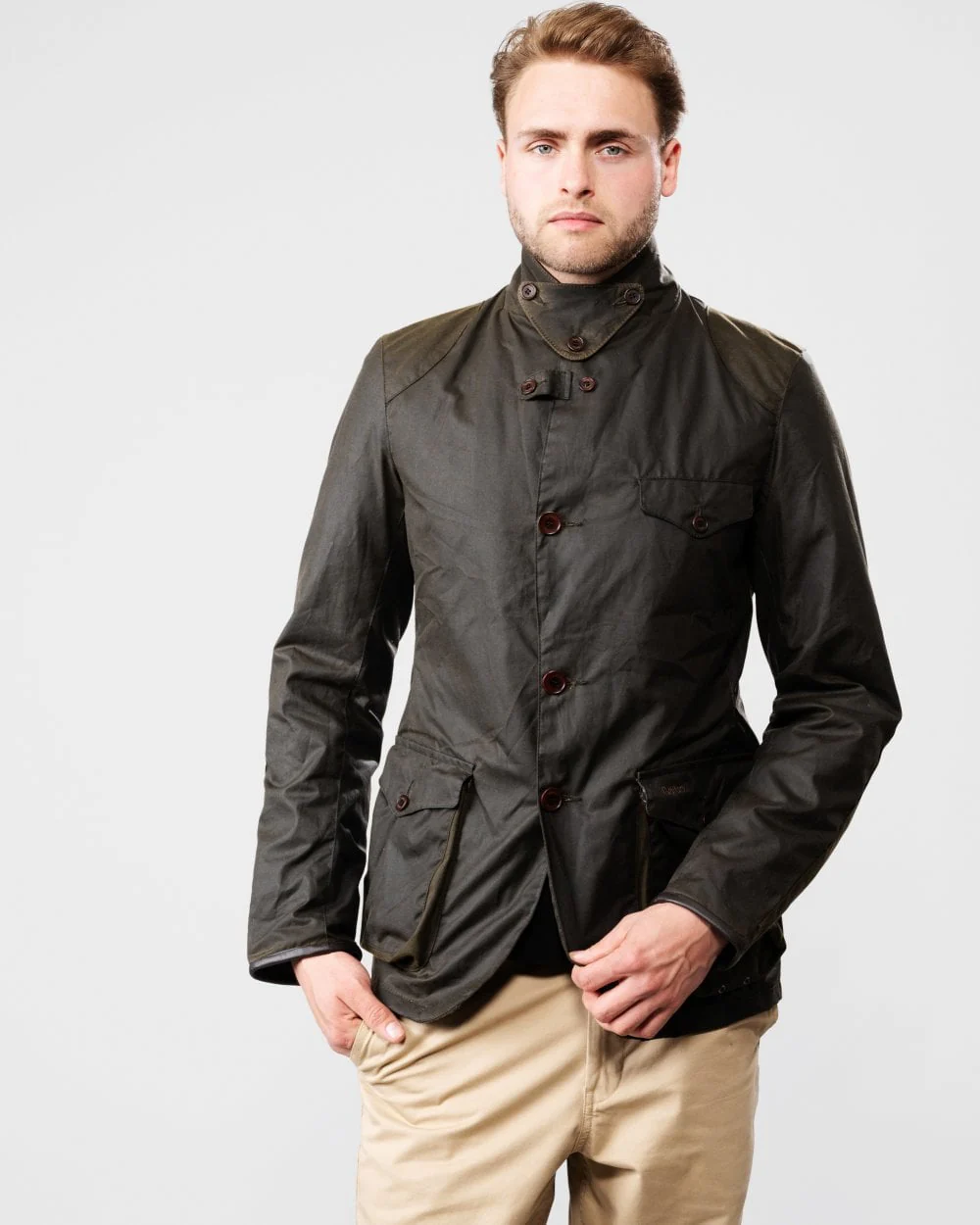 Barbour Beacon Sports Mens Jacket - Olive - Image 5
