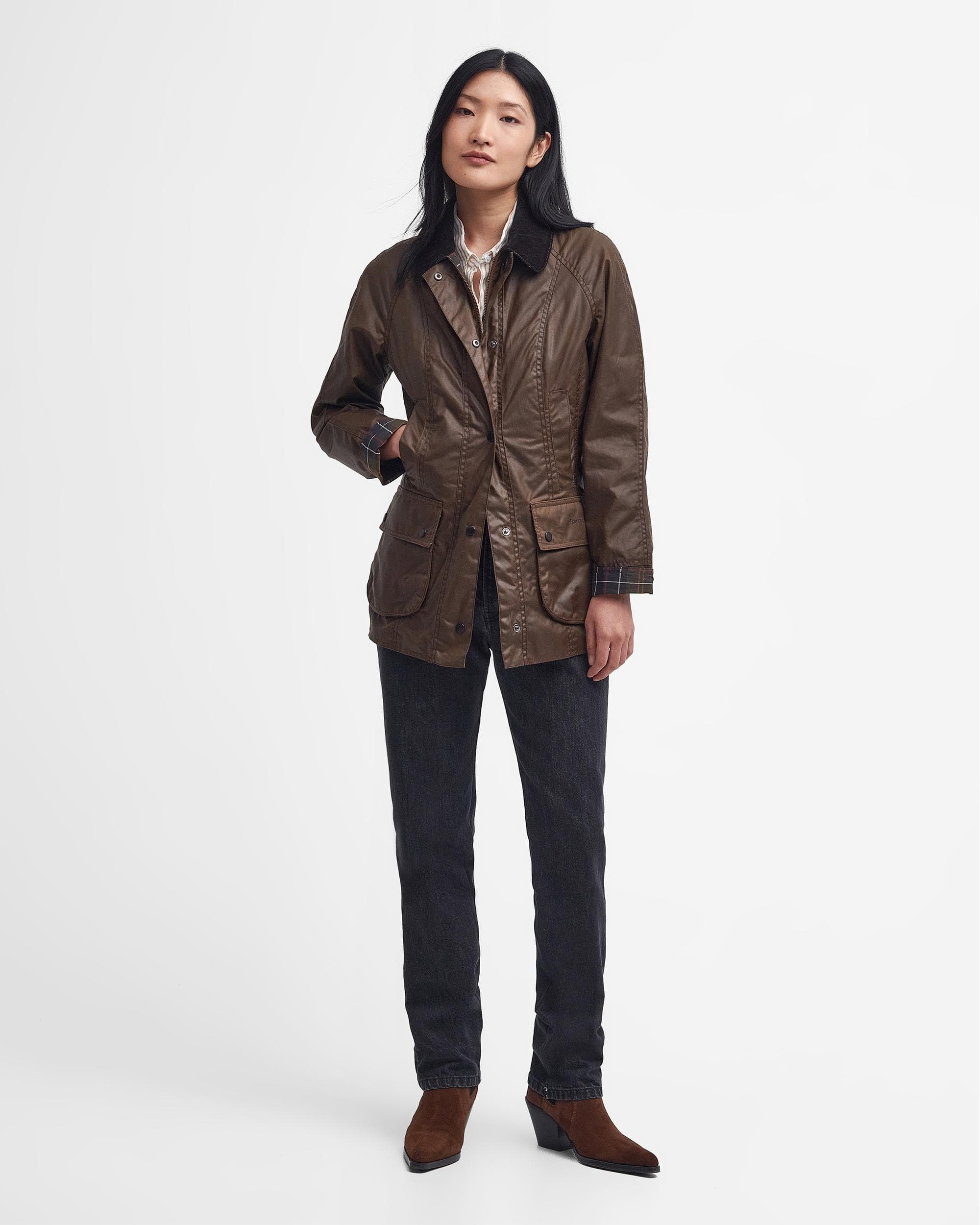 Barbour Beadnell Womens Wax Jacket - Bark - Image 5