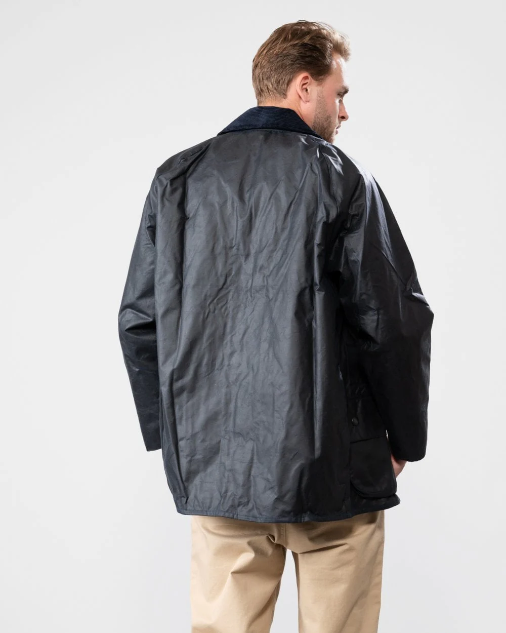 Barbour Beaufort Mens Wax Jacket - Navy - Image 6