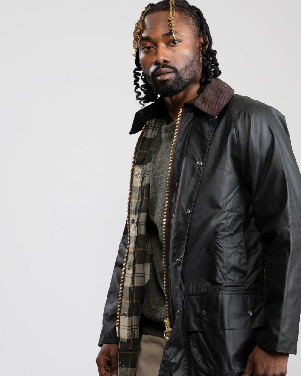 Barbour Beaufort Mens Wax Jacket - Sage - Image 3