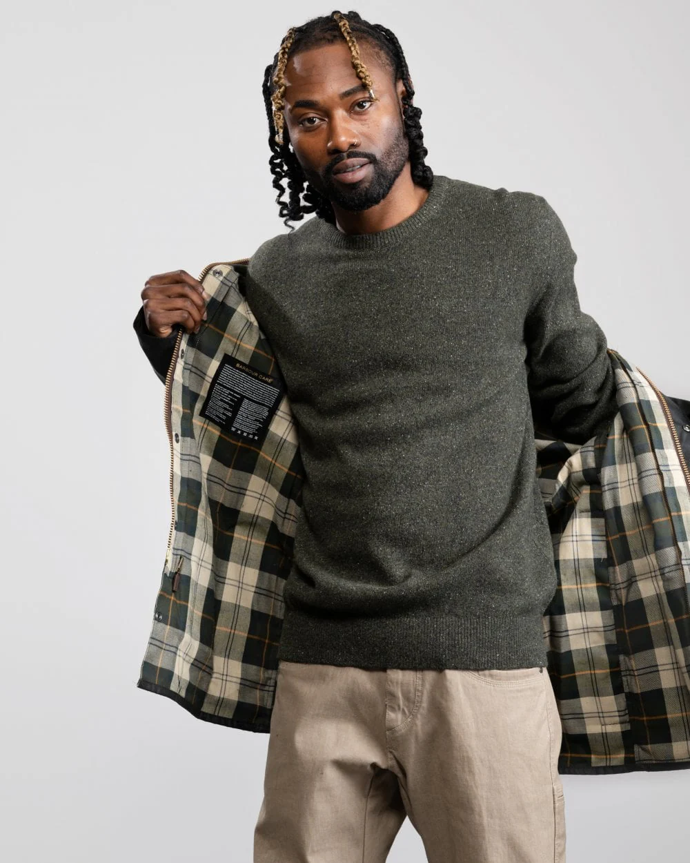 Barbour Beaufort Mens Wax Jacket - Sage - Image 4