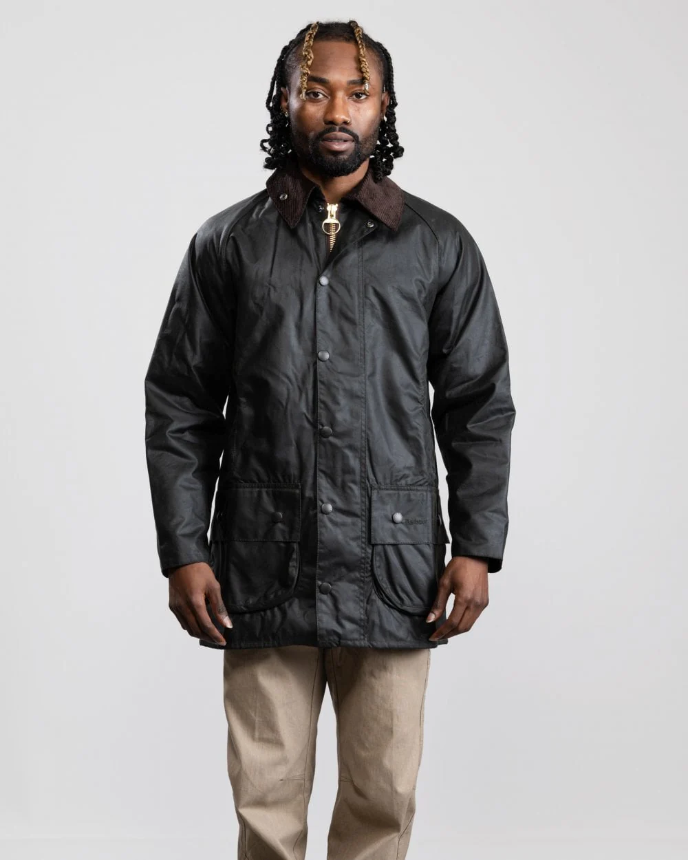 Barbour Beaufort Mens Wax Jacket - Sage - Image 5