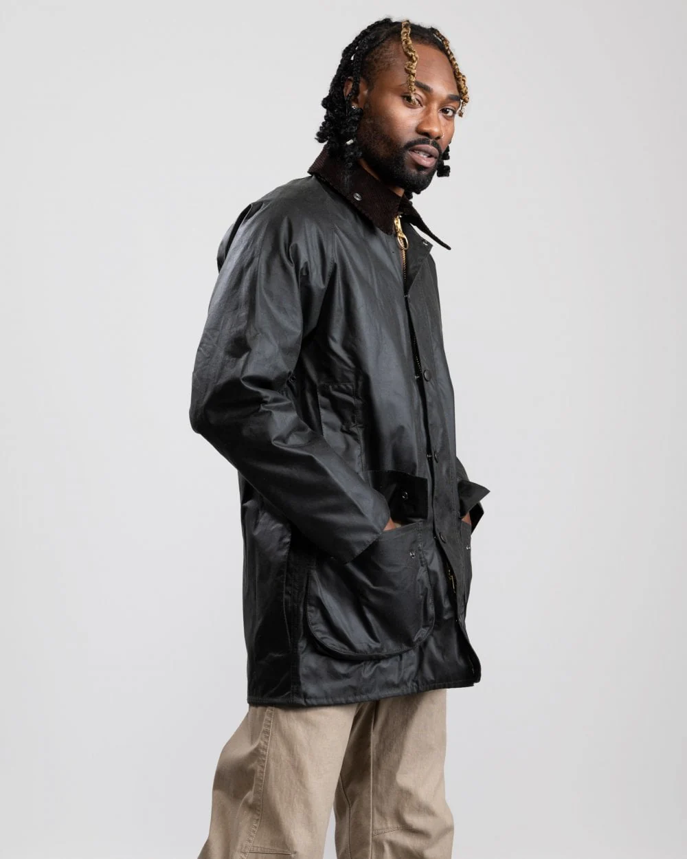 Barbour Beaufort Mens Wax Jacket - Sage - Image 6
