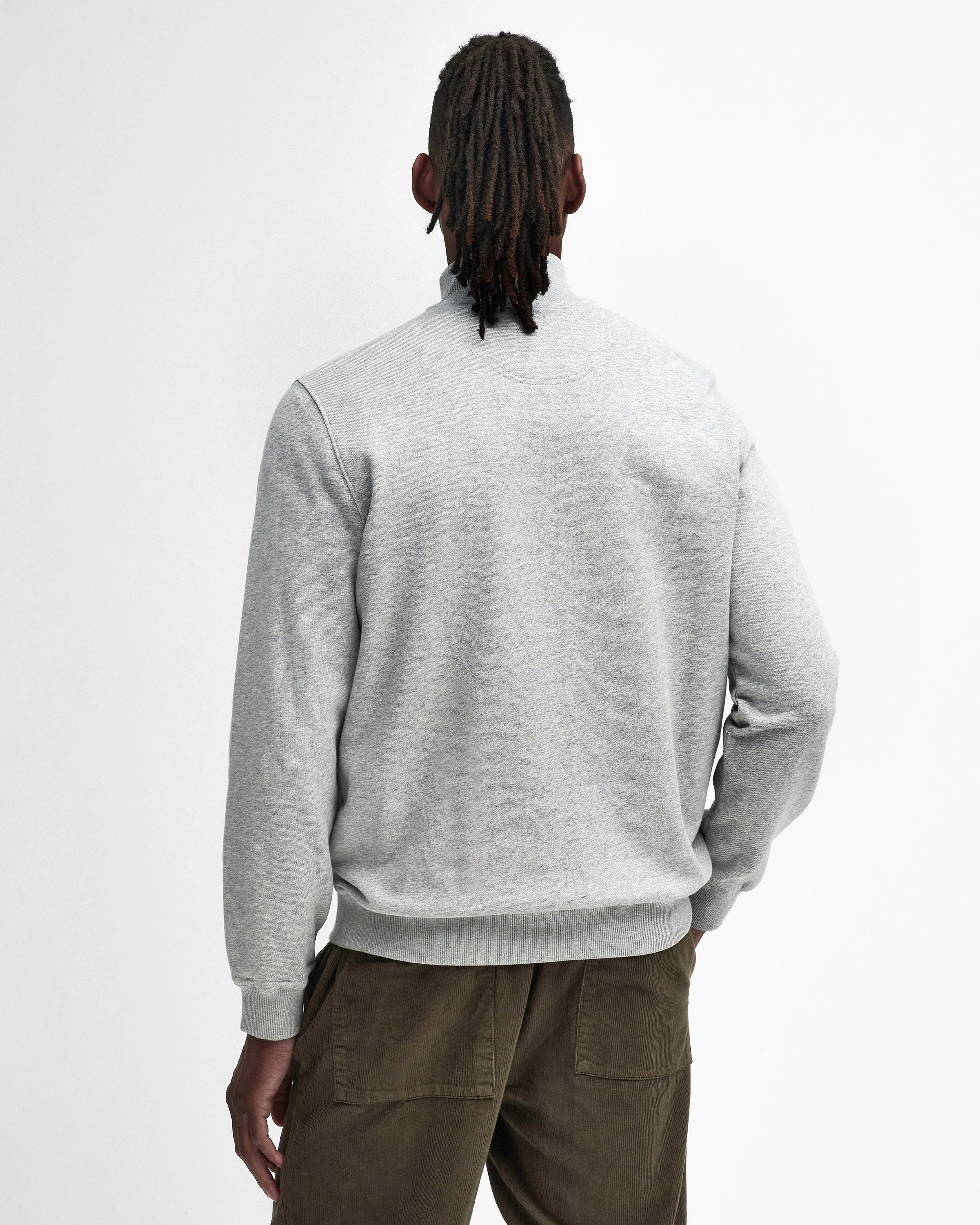 Barbour Beckhill Mens Half Zip Sweatshirt - Grey Marl - Image 7