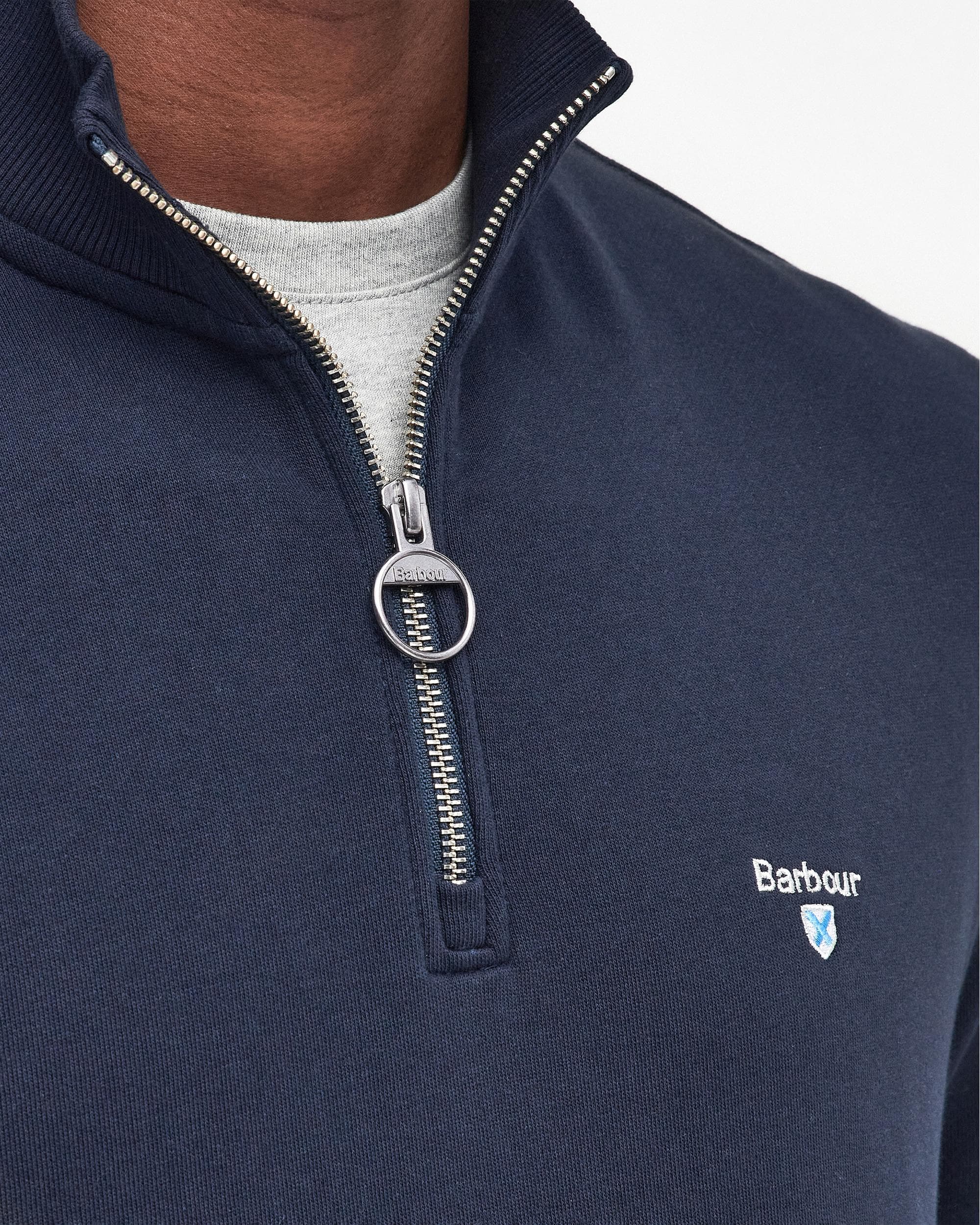 Barbour Beckhill Mens Half Zip Sweatshirt - Navy - Image 6