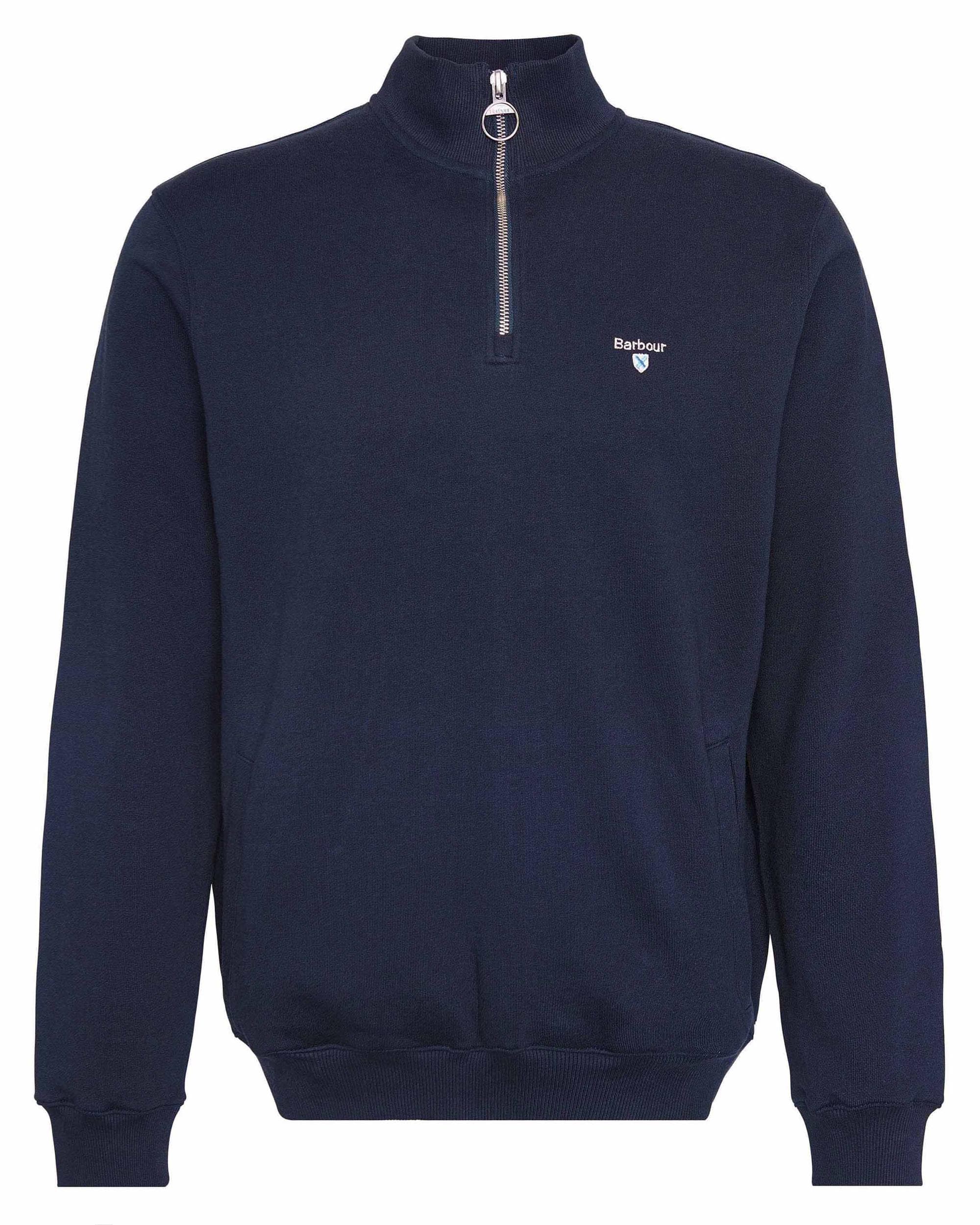 Barbour Beckhill Mens Half Zip Sweatshirt - Navy - Image 8
