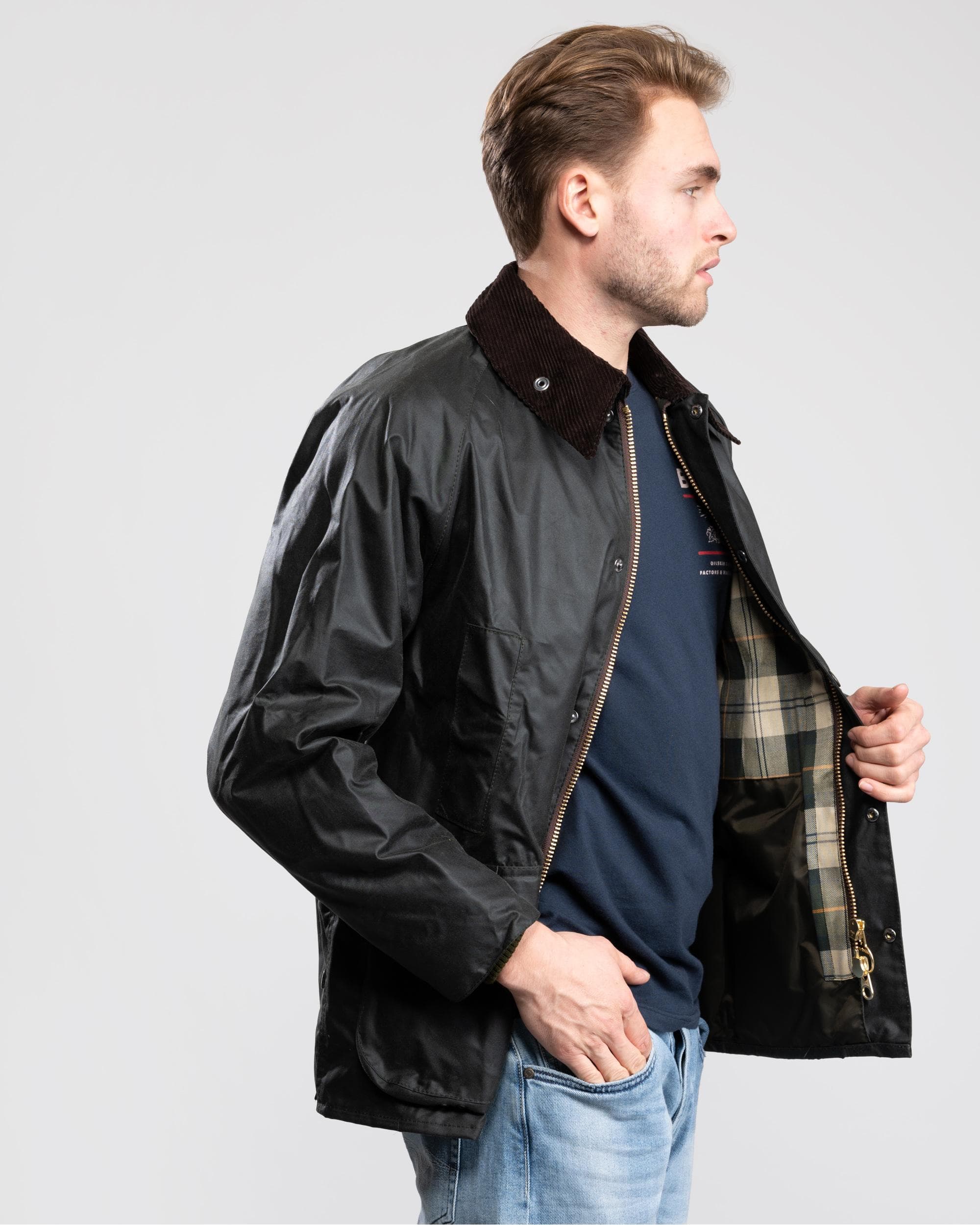 Barbour Bedale Mens Wax Jacket - Sage - Image 5