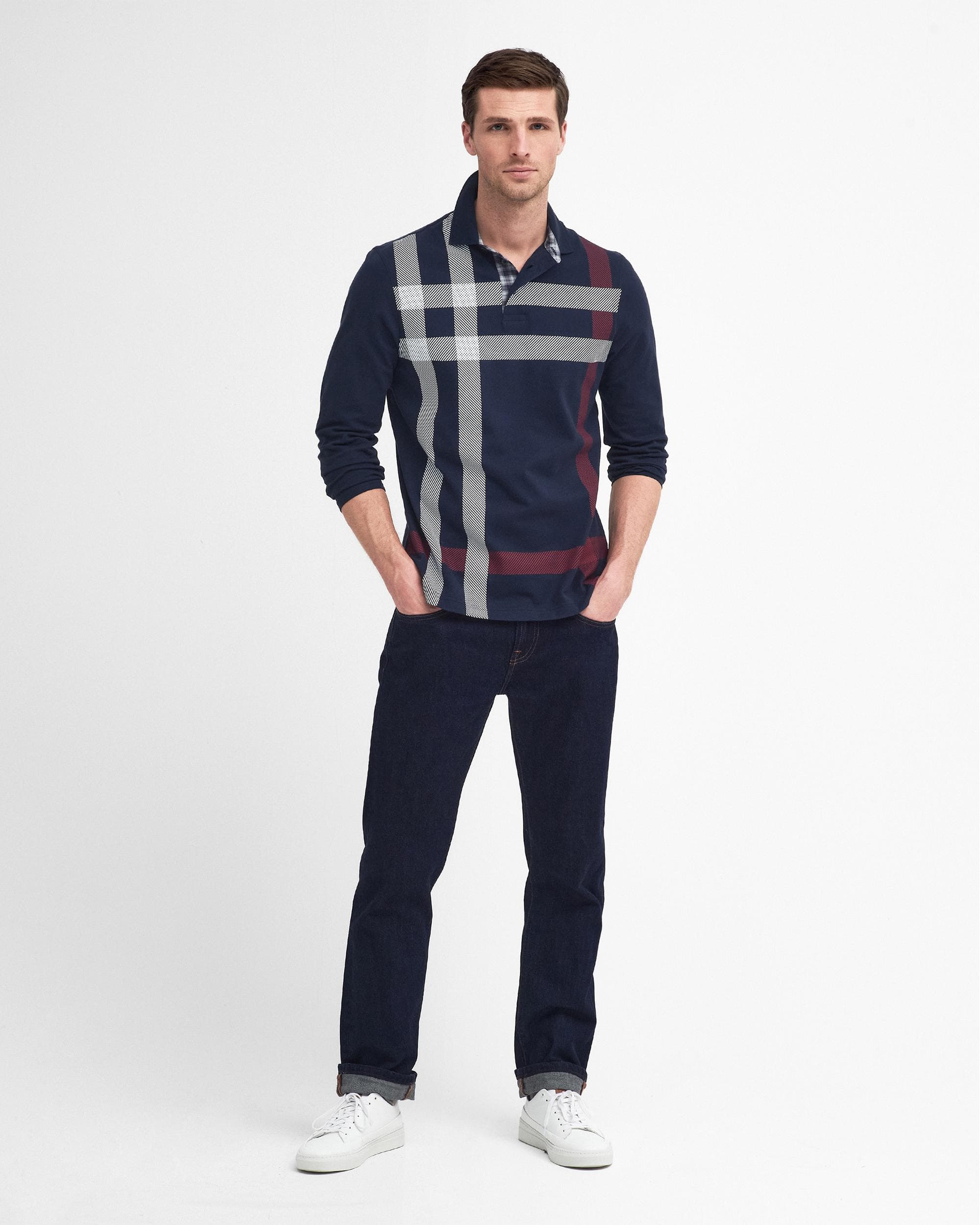 Barbour Blaine Mens Tailored Long Sleeve Polo Shirt - Image 3
