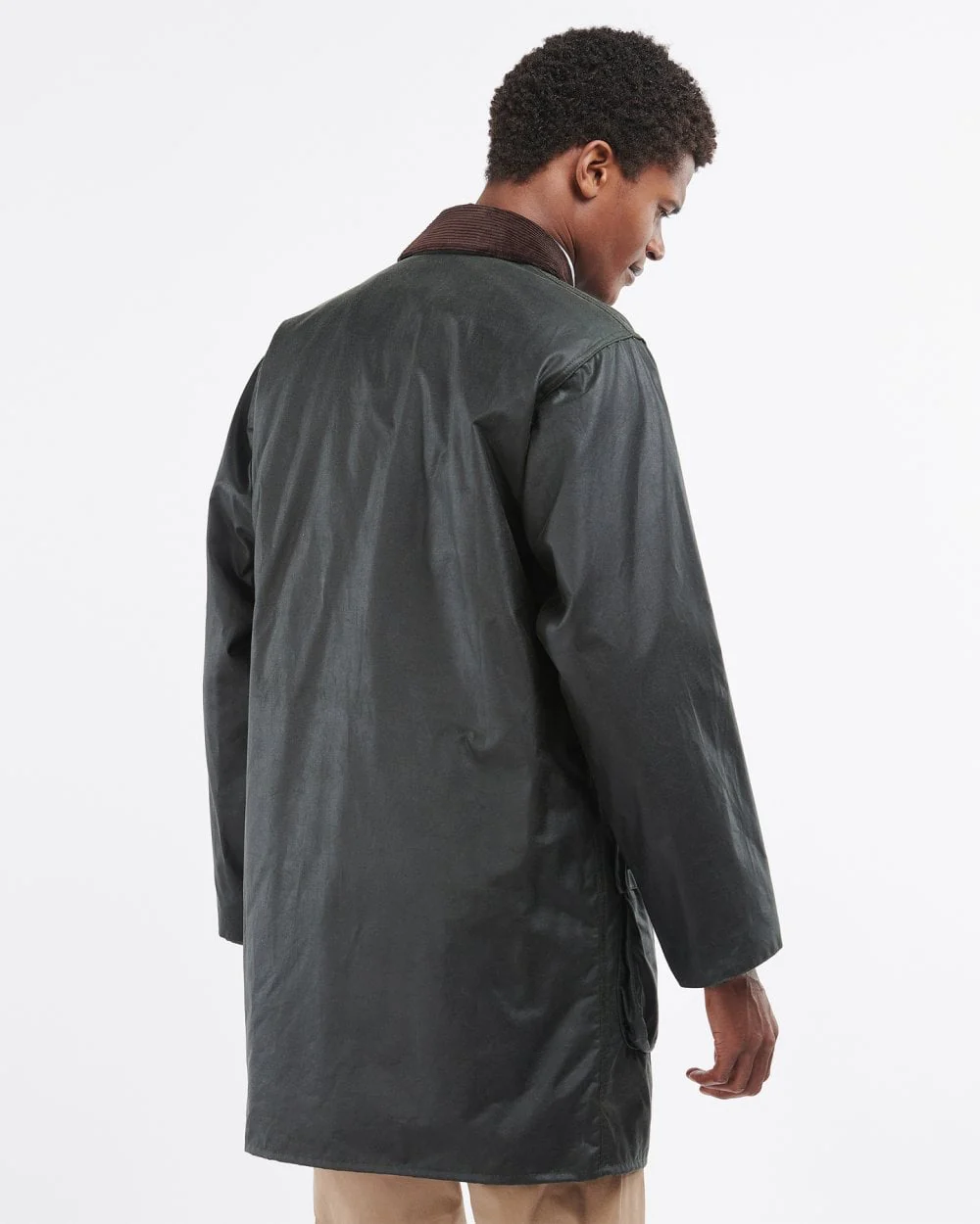 Barbour Border Mens Wax Jacket - Sage - Image 6