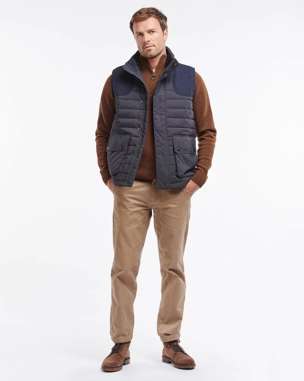 Barbour Bradford Mens Padded Gilet - Navy - Image 4