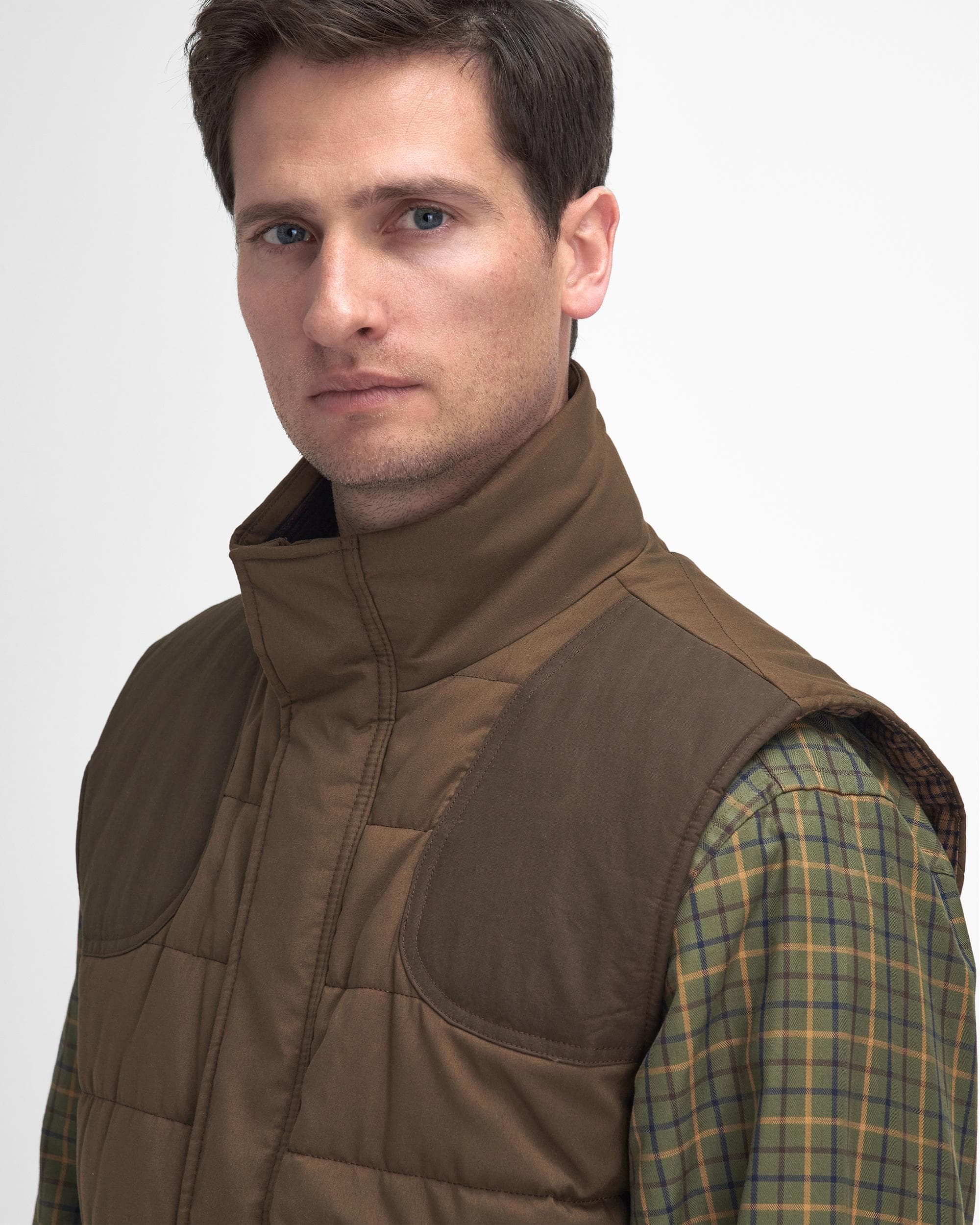 Barbour Bradford Tattersall Mens Puffer Gilet - Image 2