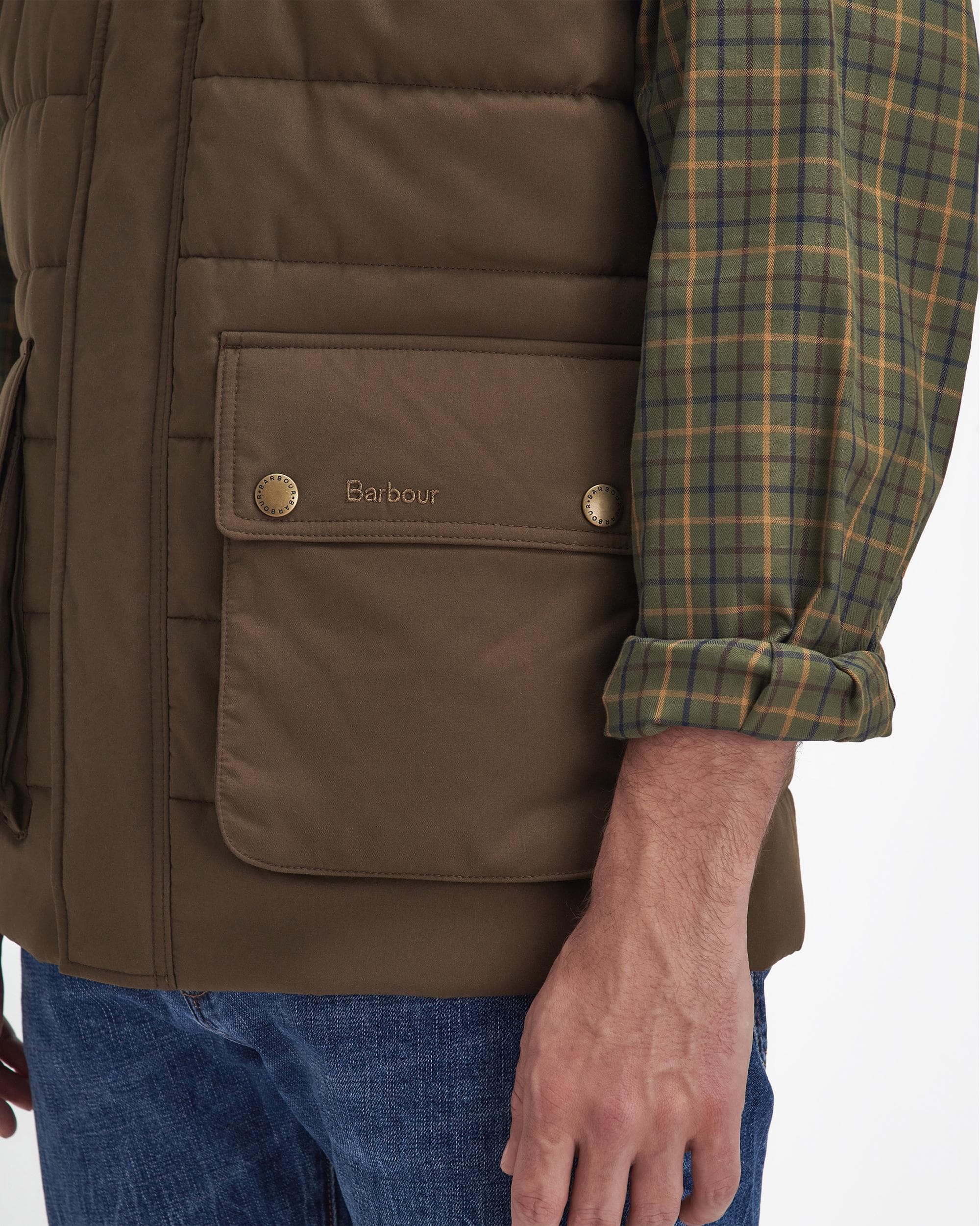 Barbour Bradford Tattersall Mens Puffer Gilet - Image 3