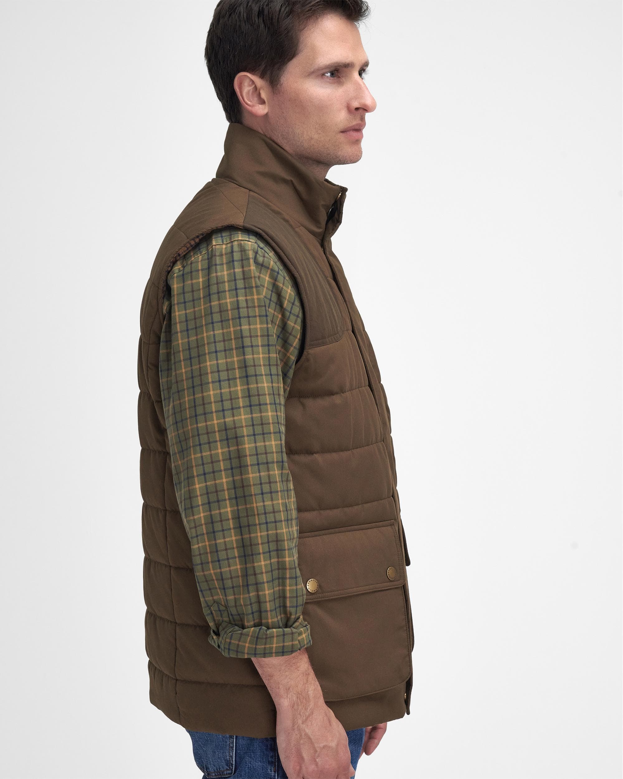 Barbour Bradford Tattersall Mens Puffer Gilet - Image 5