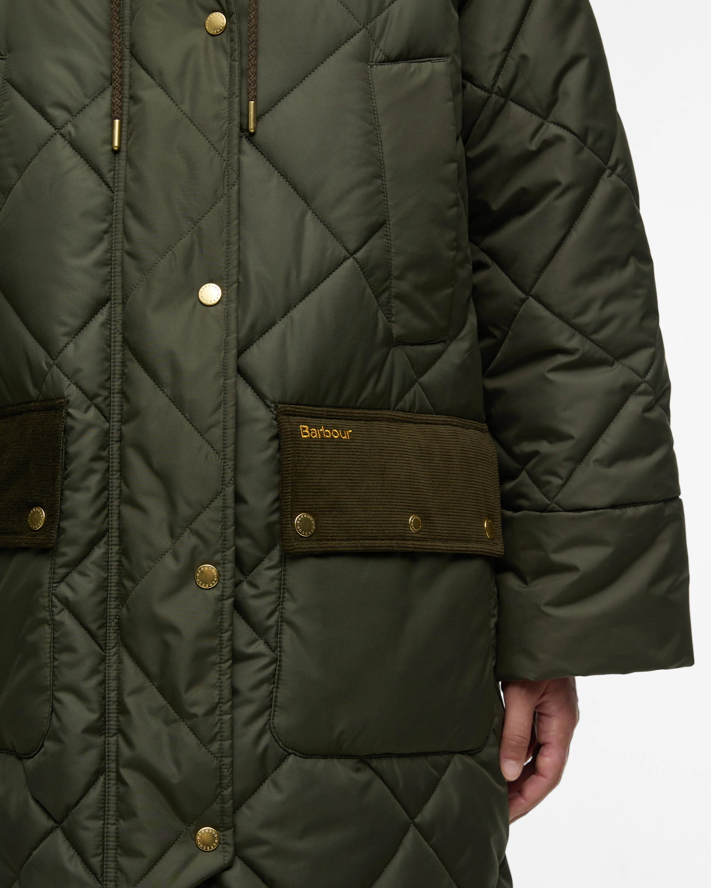 Barbour Braidley Womens Quilted Jacket - Olive/Ancient Tartan - Image 2