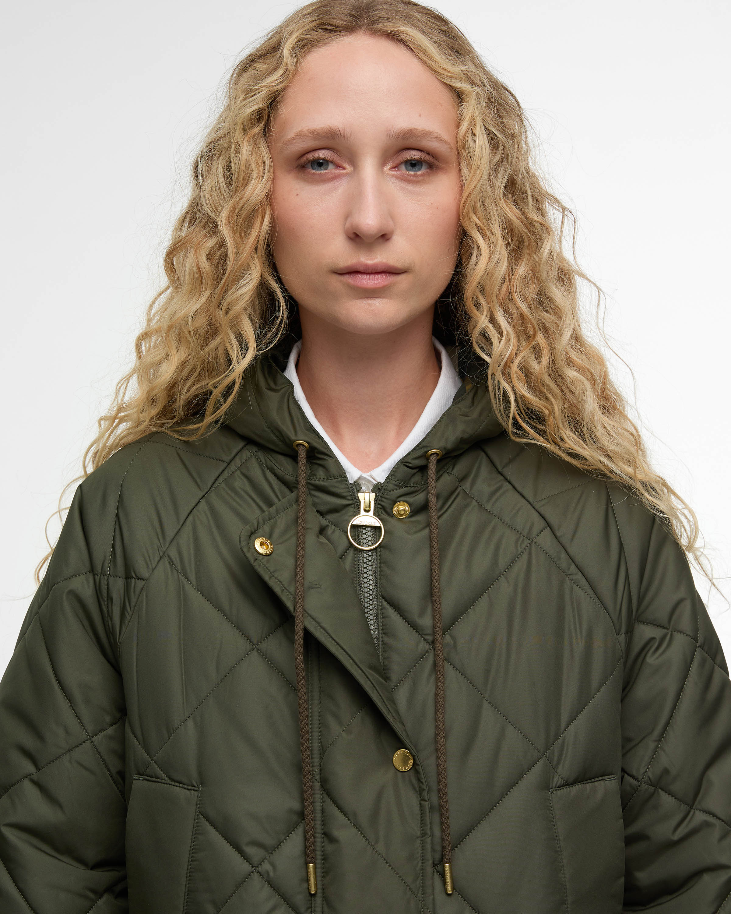 Barbour Braidley Womens Quilted Jacket - Olive/Ancient Tartan - Image 3