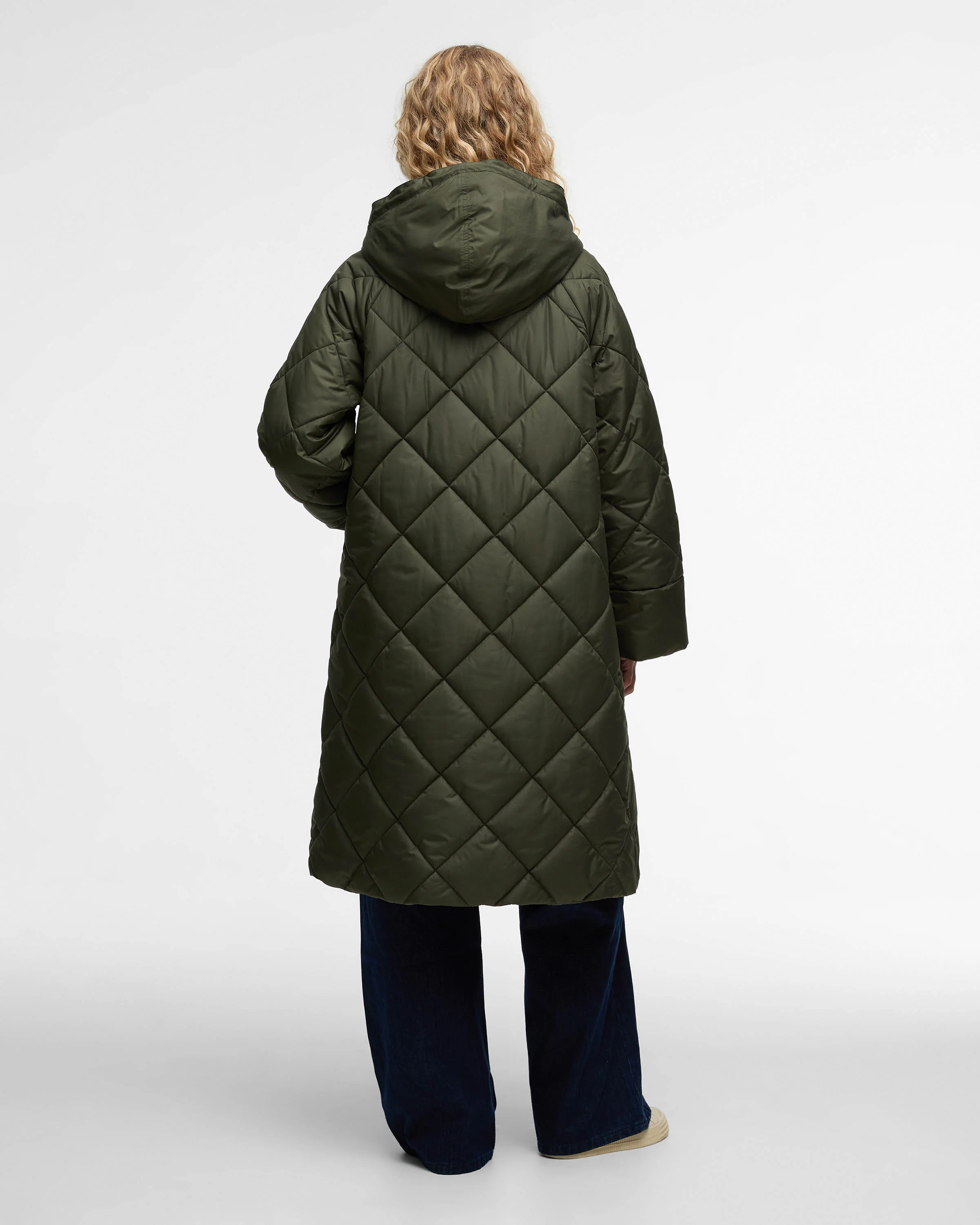 Barbour Braidley Womens Quilted Jacket - Olive/Ancient Tartan - Image 6