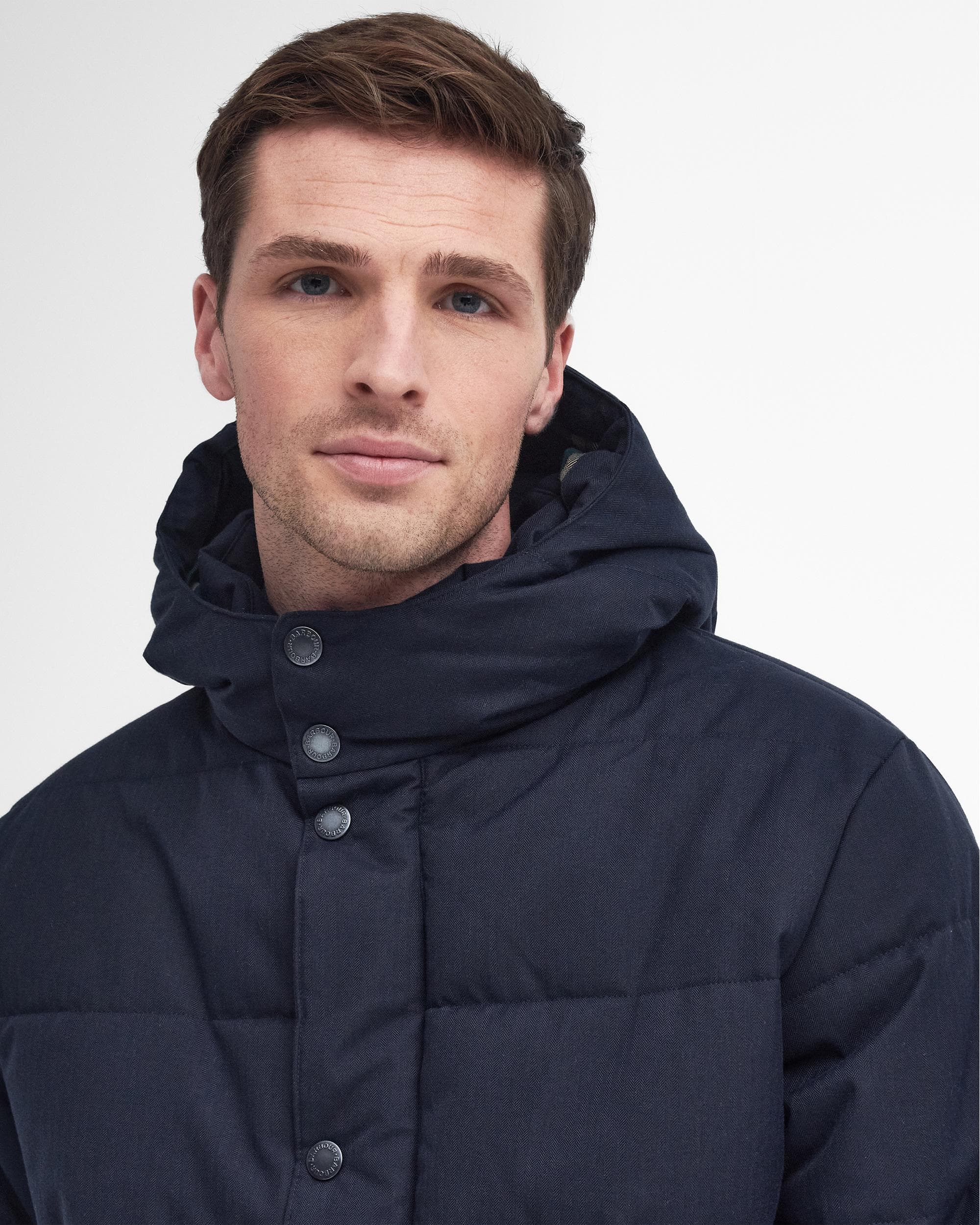 Barbour Brampton Mens Puffer Jacket - Dark Navy - Image 2
