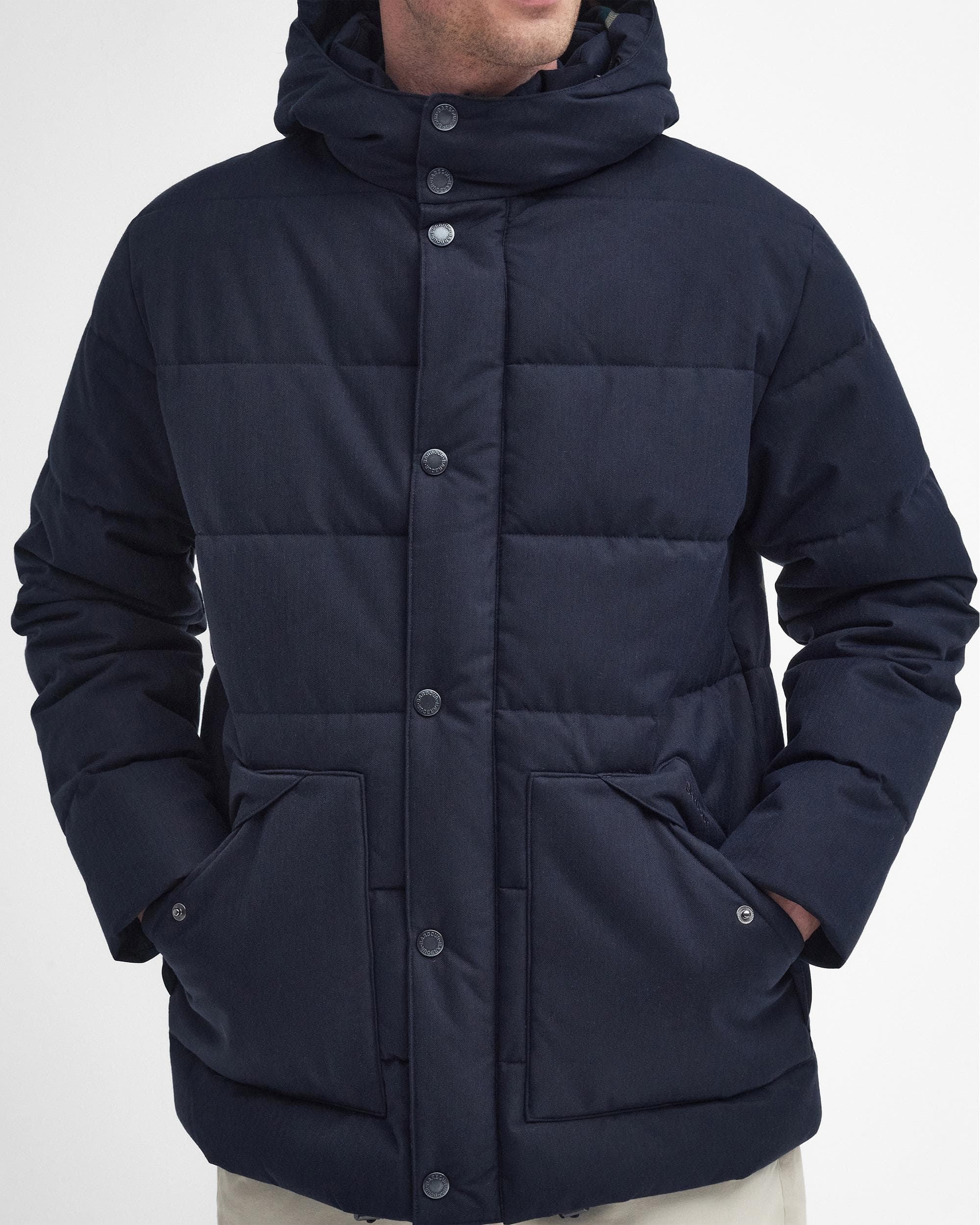 Barbour Brampton Mens Puffer Jacket - Dark Navy - Image 3