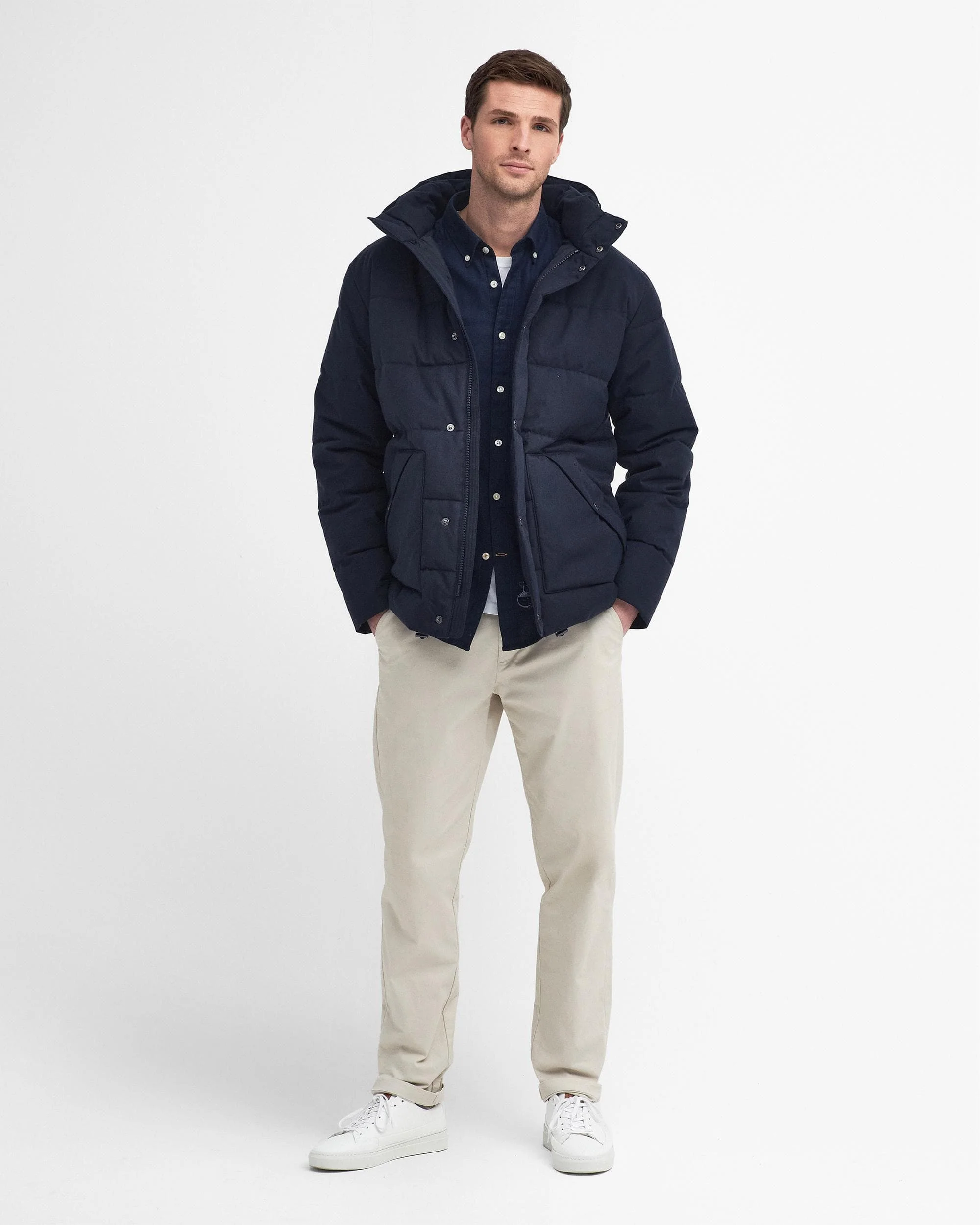 Barbour Brampton Mens Puffer Jacket - Dark Navy - Image 4