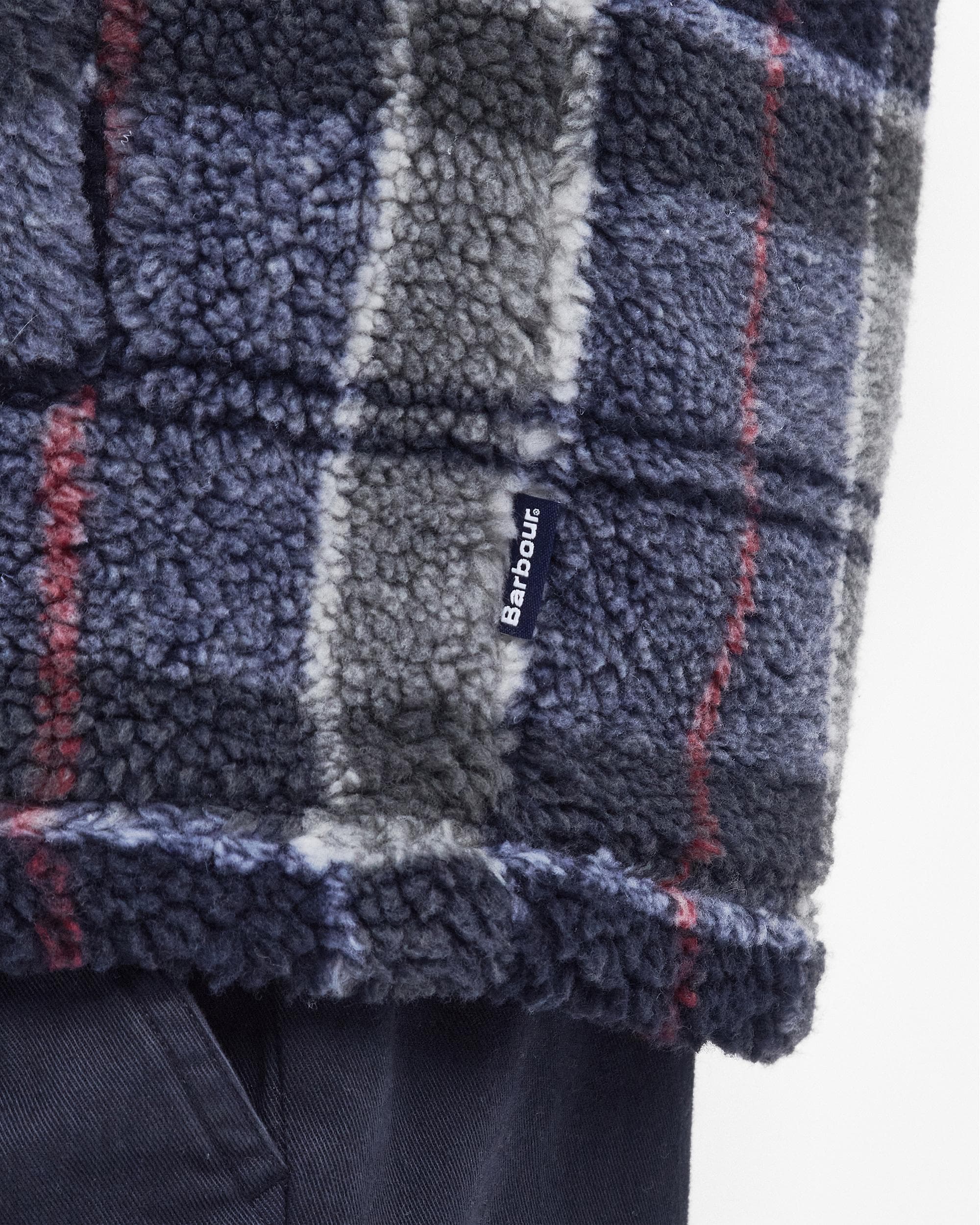 Barbour Bryson Mens Fleece Overshirt - Blue Granite Tartan - Image 6