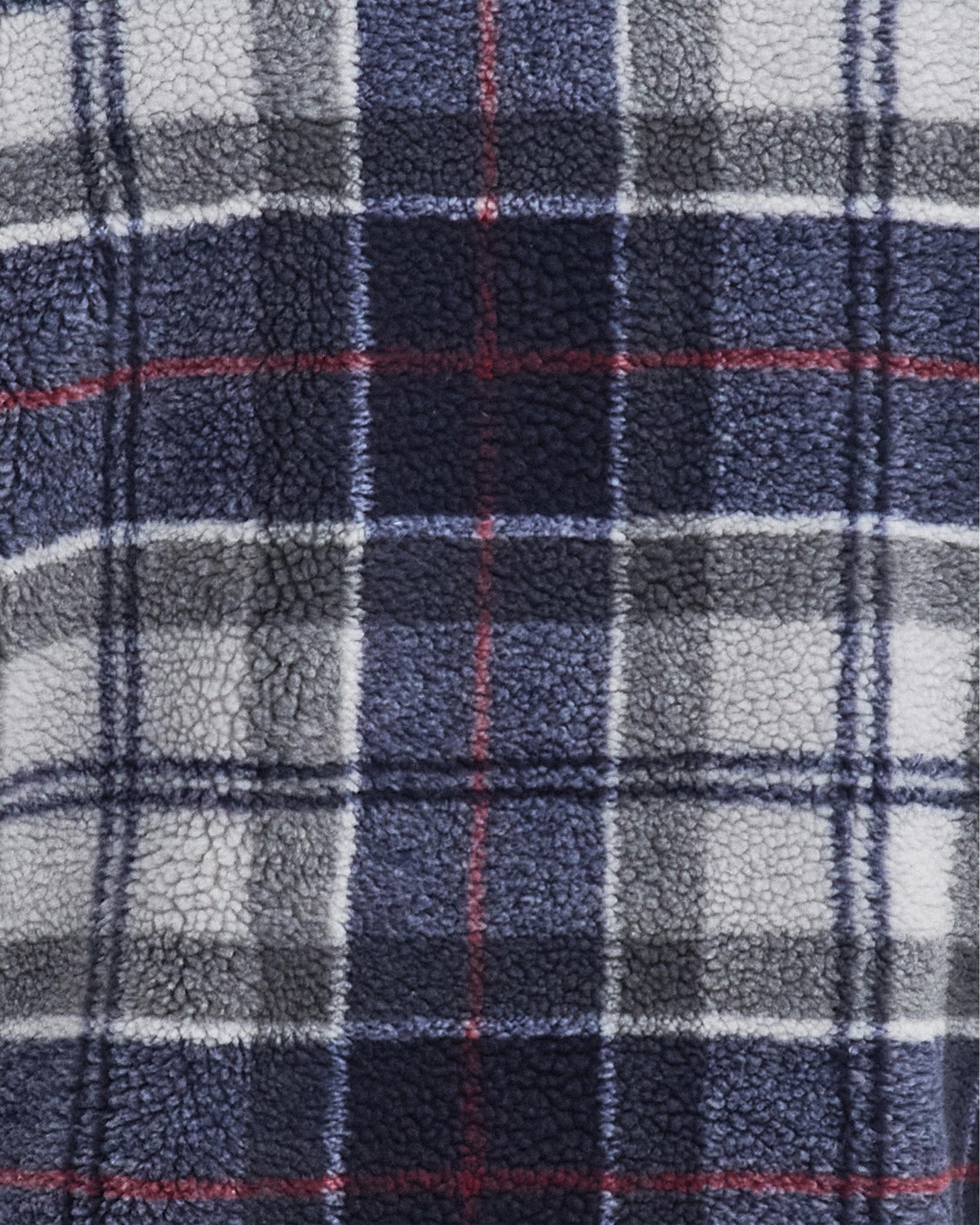 Barbour Bryson Mens Fleece Overshirt - Blue Granite Tartan - Image 7