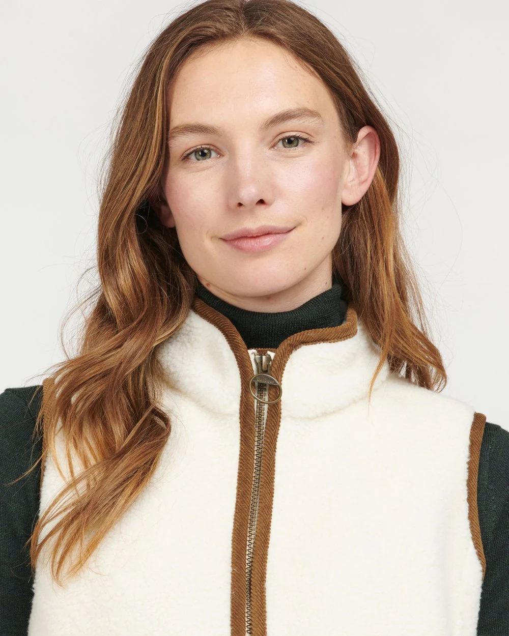 Barbour Burford Womens Fleece Gilet - Winter Pearl/Classic - Image 4