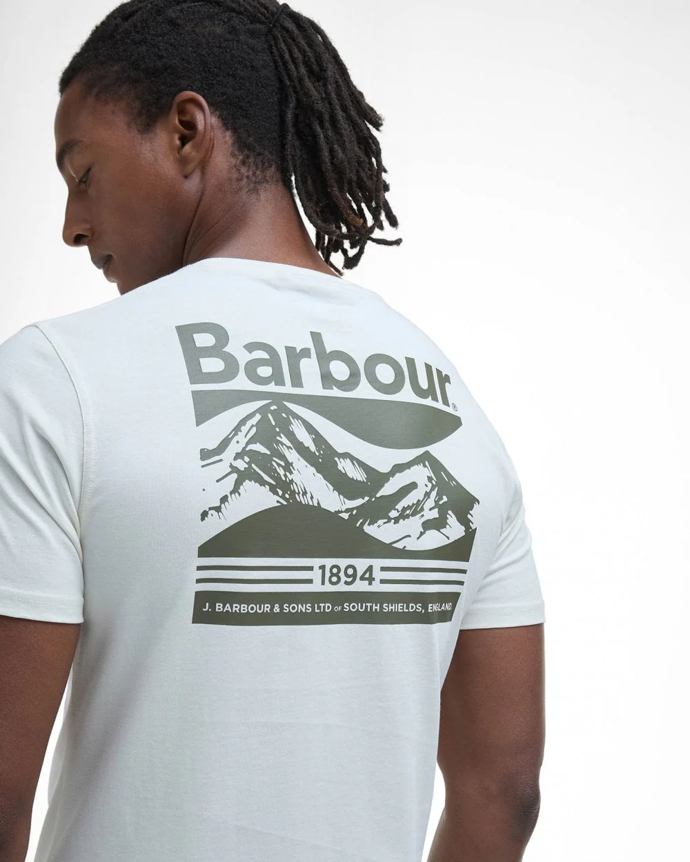Barbour Camber Graph Mens T-Shirt - Antique White - Image 5