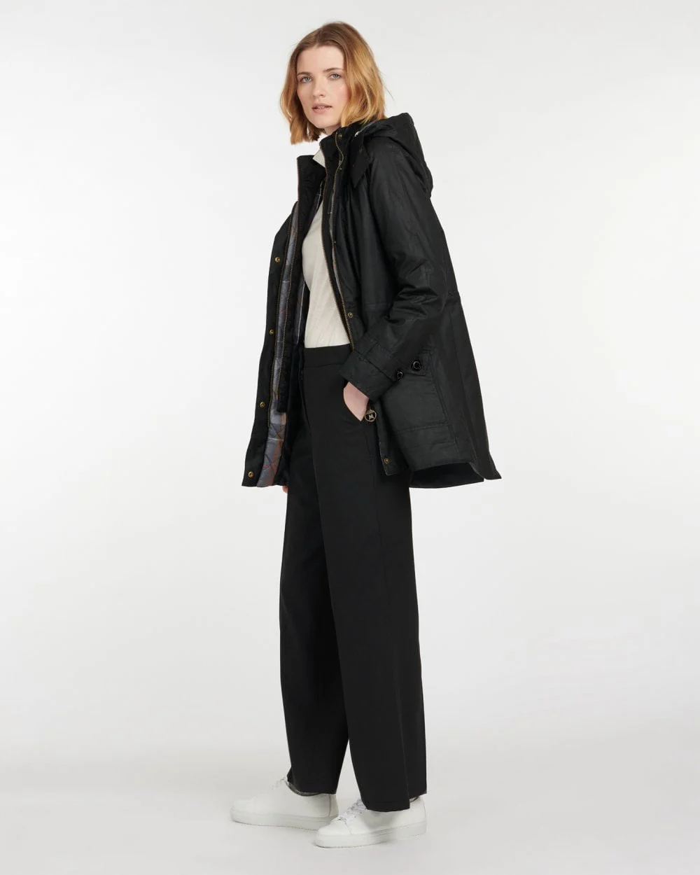 Barbour Cannich Wax Womens Jacket - Black/Modern - Image 4