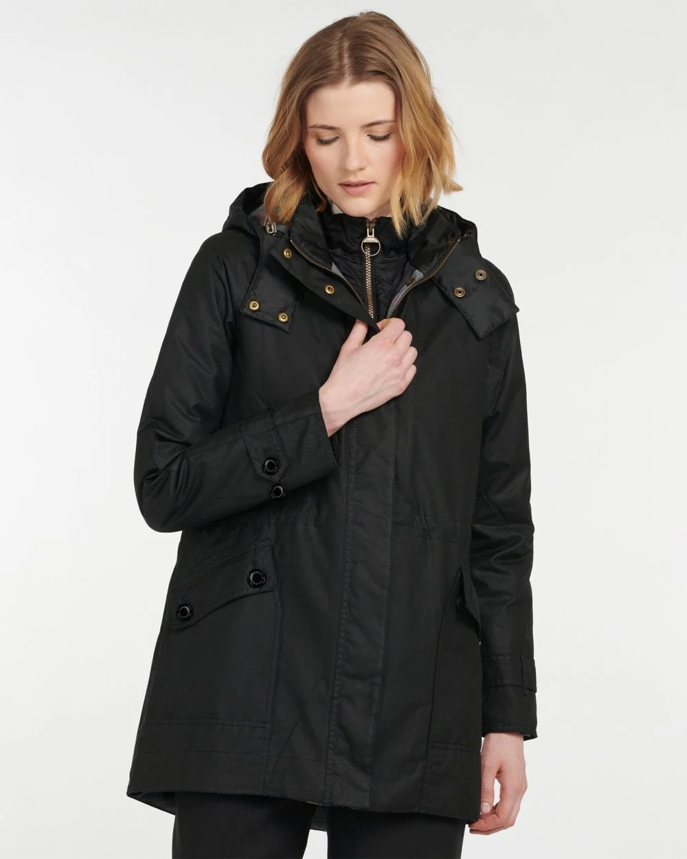 Barbour Cannich Wax Womens Jacket - Black/Modern - Image 5