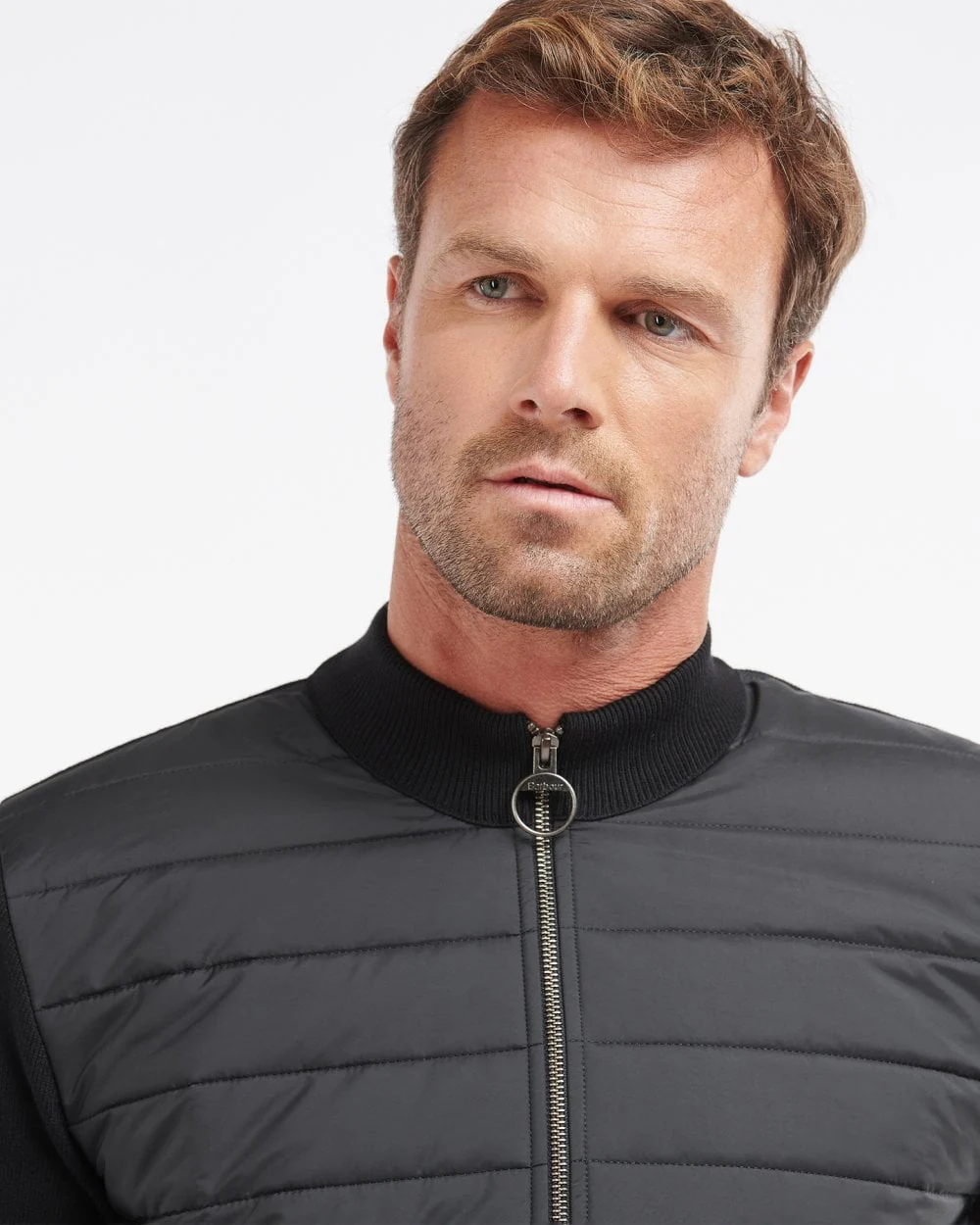 Barbour Carn Baffle Mens Zip Through Sweater - Black - Image 2
