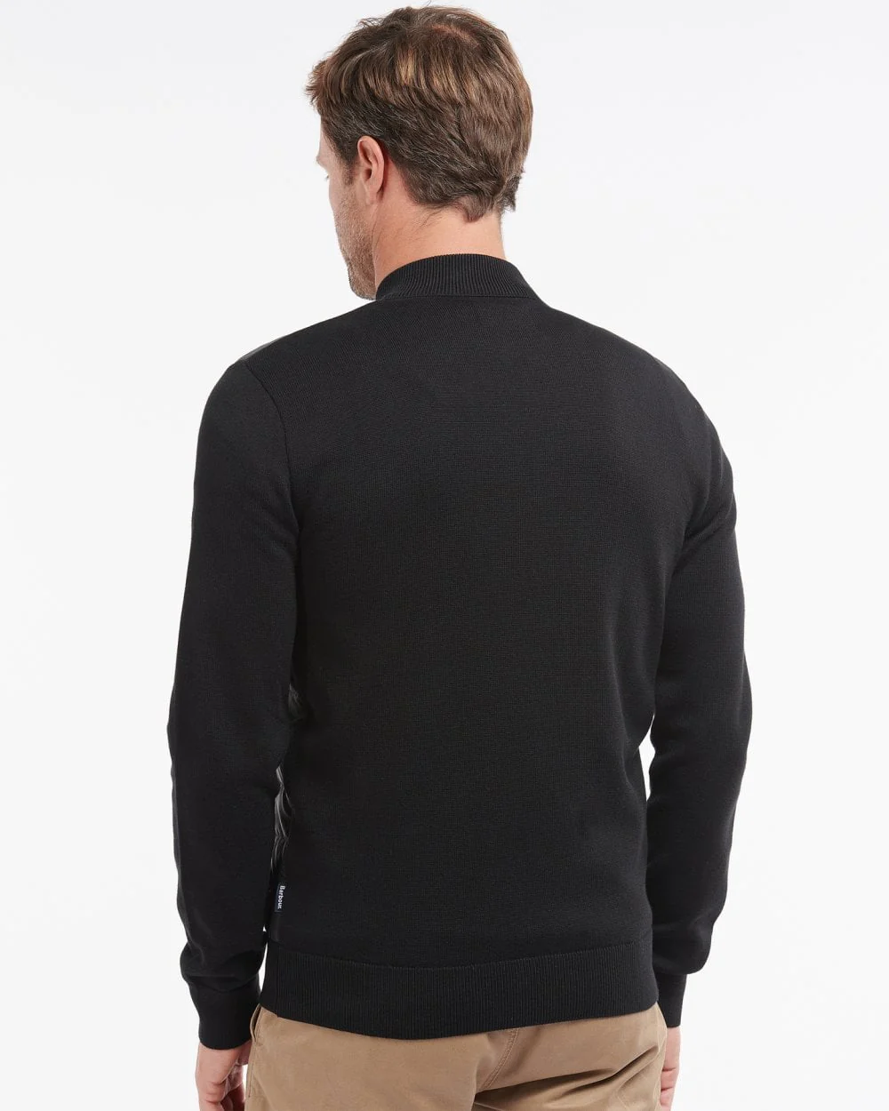 Barbour Carn Baffle Mens Zip Through Sweater - Black - Image 4