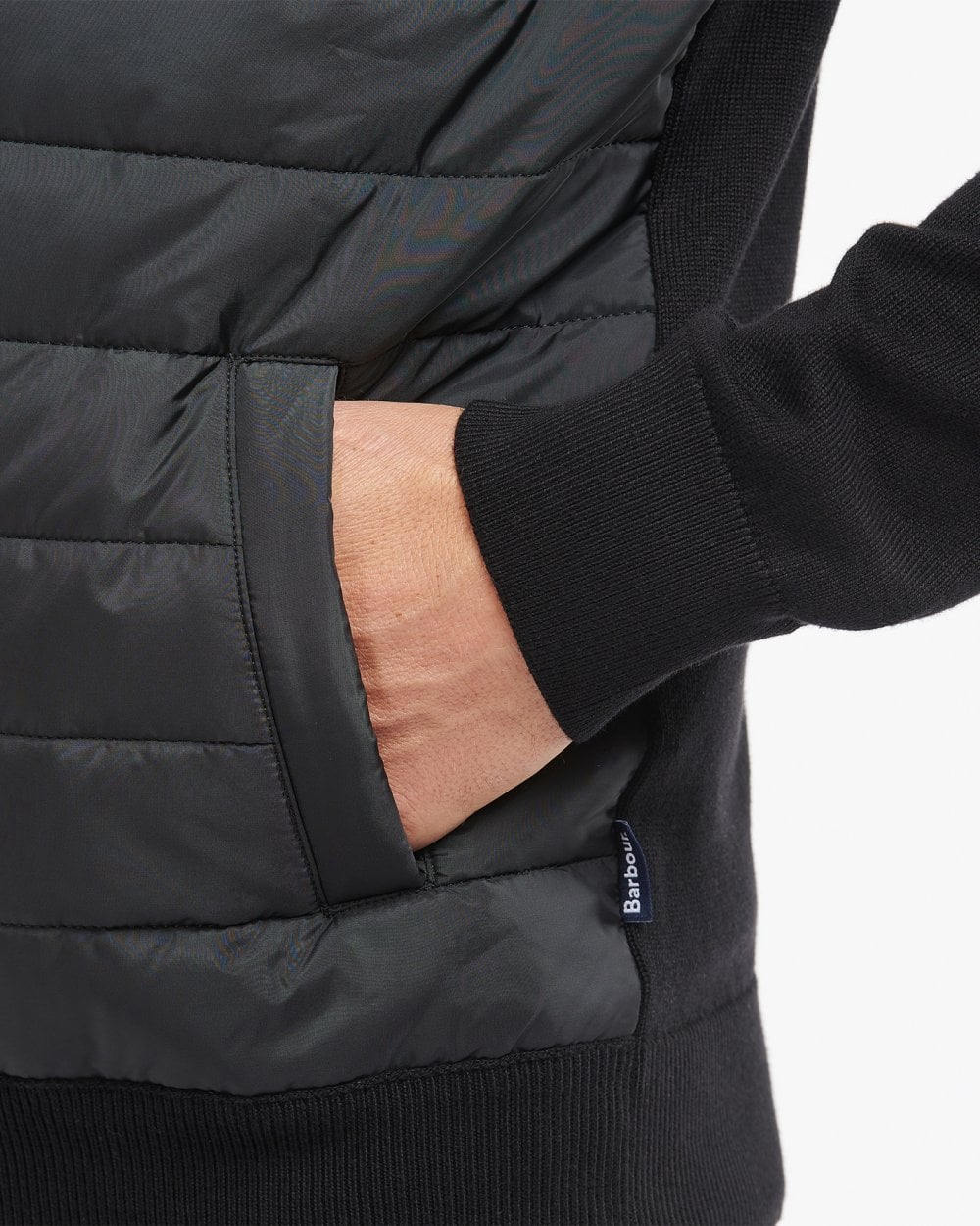 Barbour Carn Baffle Mens Zip Through Sweater - Black - Image 6