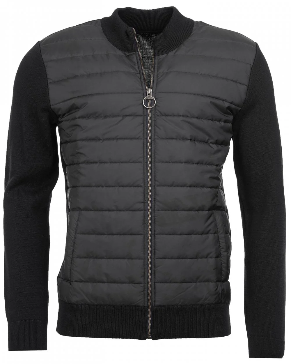 Barbour Carn Baffle Mens Zip Through Sweater - Black - Image 8