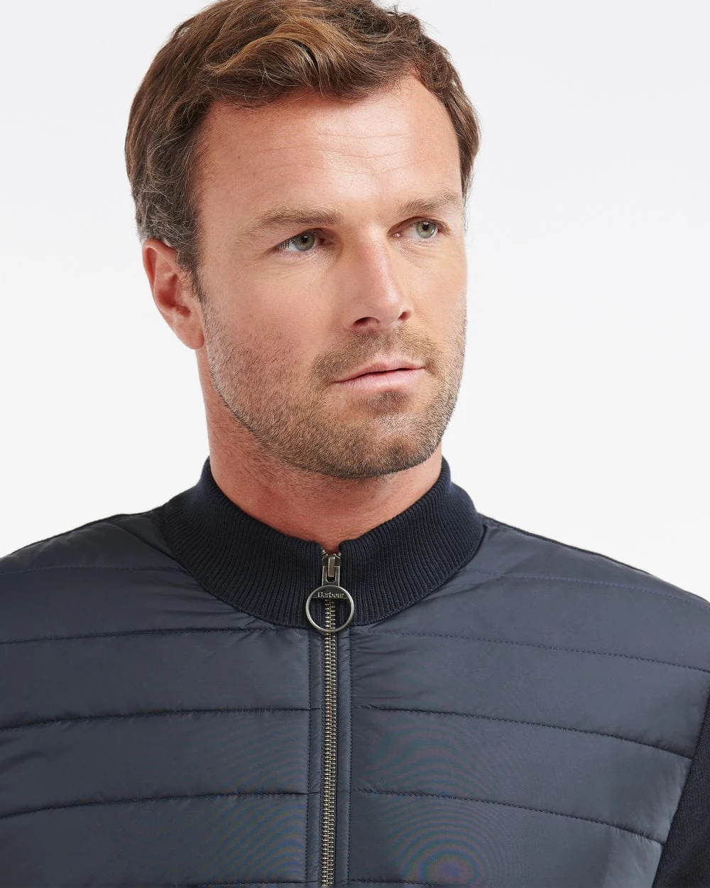 Barbour Carn Baffle Mens Zip Through Sweater - Navy - Image 2