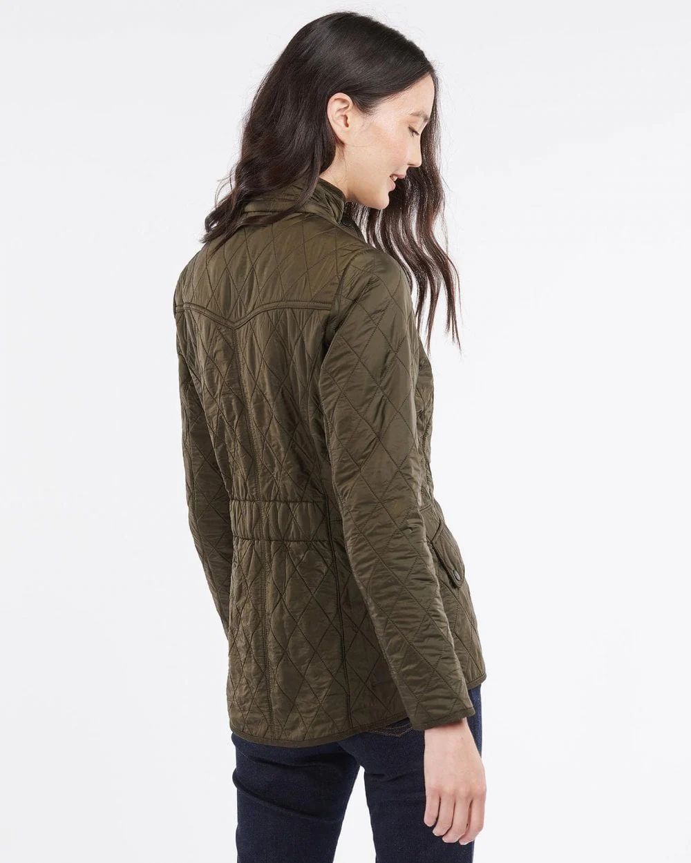 Barbour Cavalry Womens Polarquilt Jacket - Dark Olive - Image 5