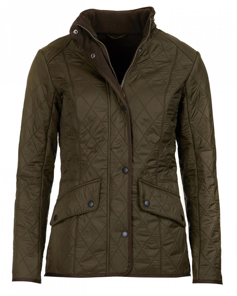 Barbour Cavalry Womens Polarquilt Jacket - Dark Olive - Image 9