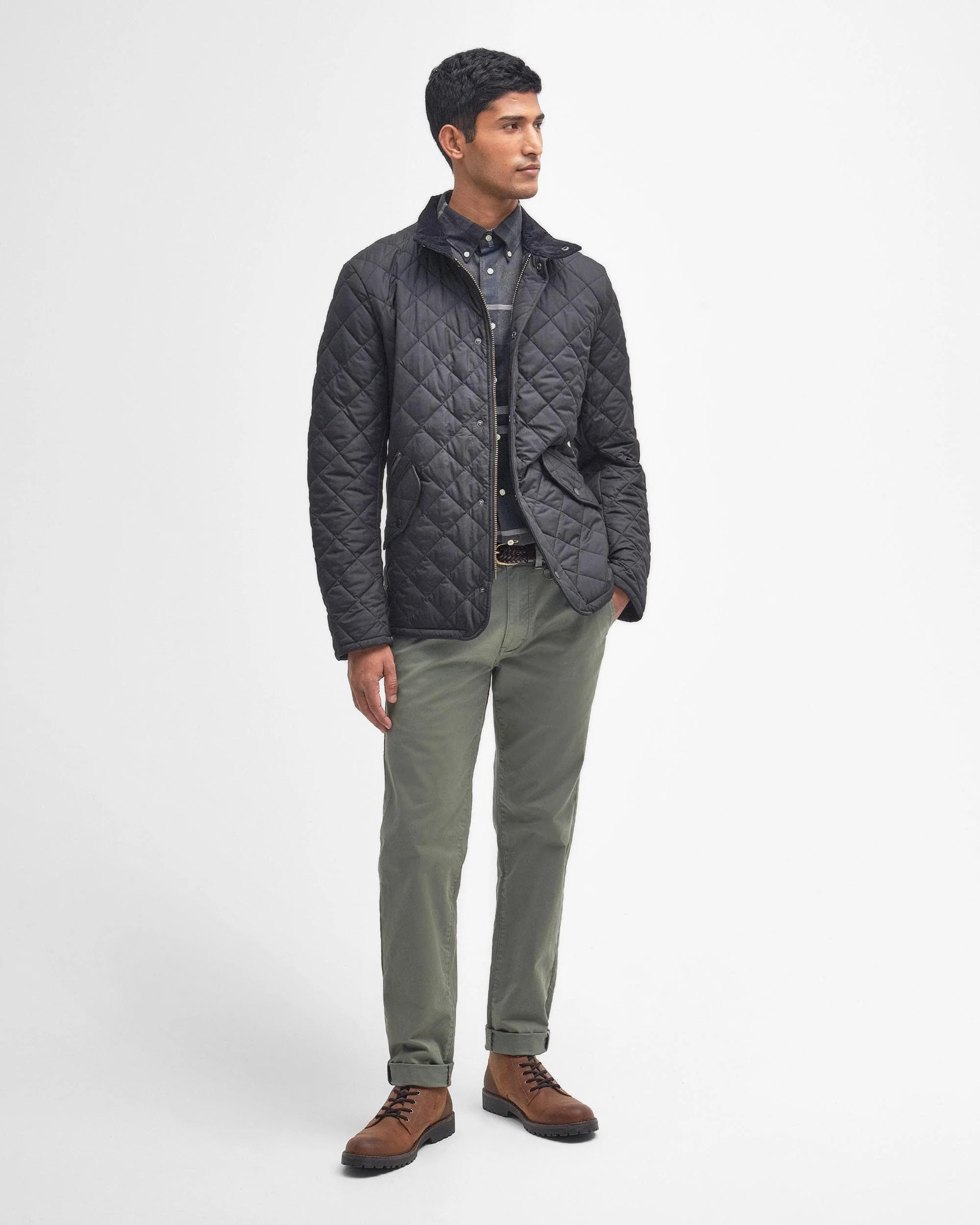 Barbour Chelsea Mens Sportsquilt Jacket - Black - Image 4
