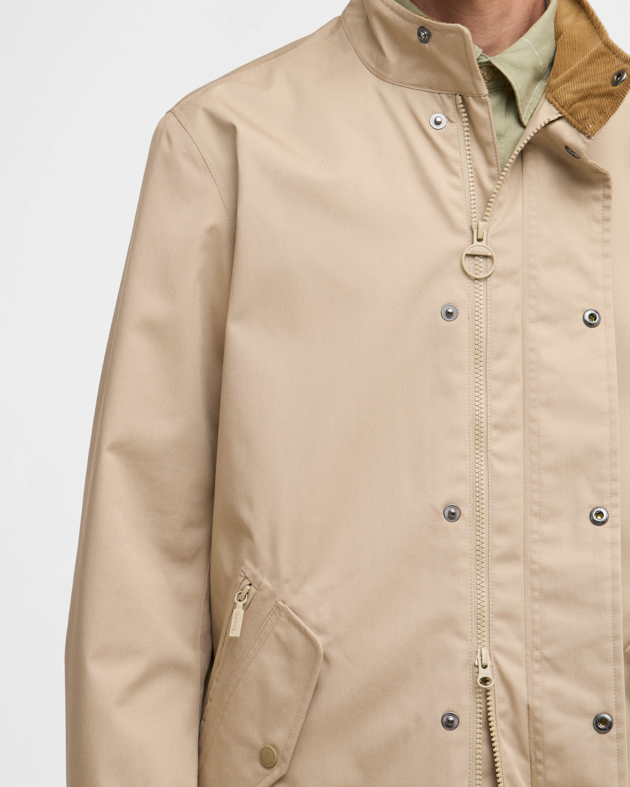 Barbour City Chelsea Mens Waterproof Jacket - Washed Stone/Highland Loch - Image 3