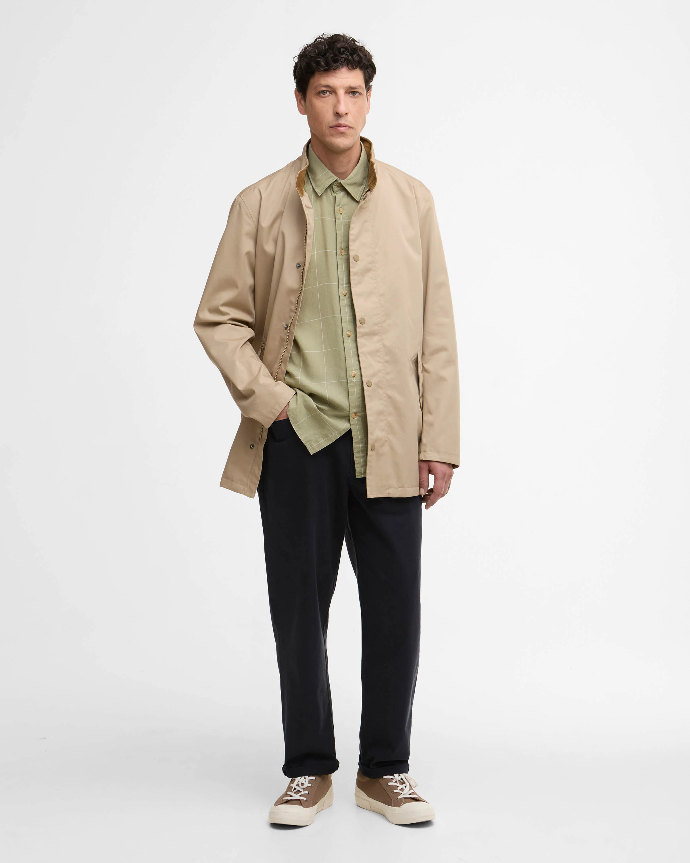 Barbour City Chelsea Mens Waterproof Jacket - Washed Stone/Highland Loch - Image 5