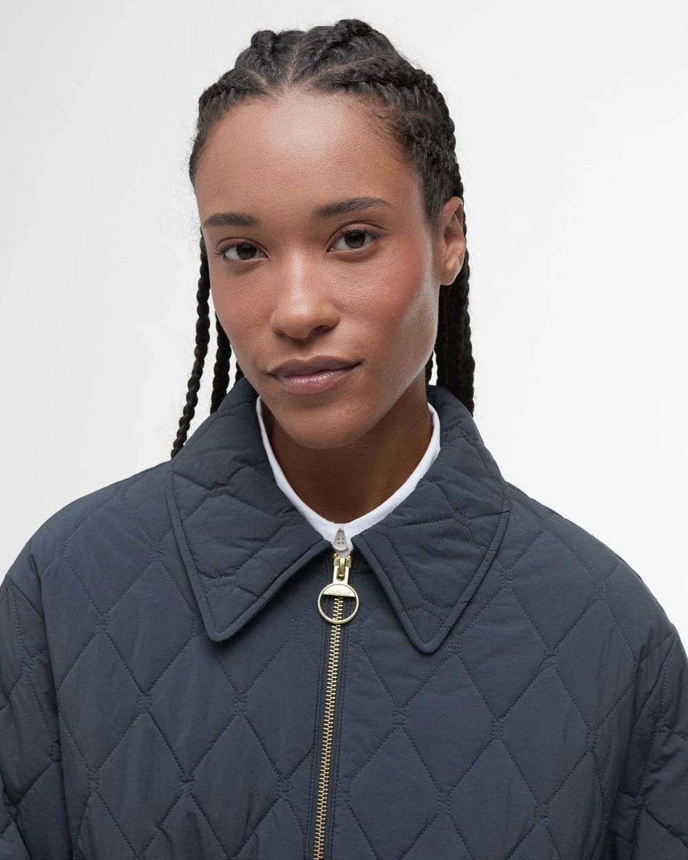Barbour Clarissa Womens Quilted Jacket - Dark Navy/Rosemary Tartan - Image 3