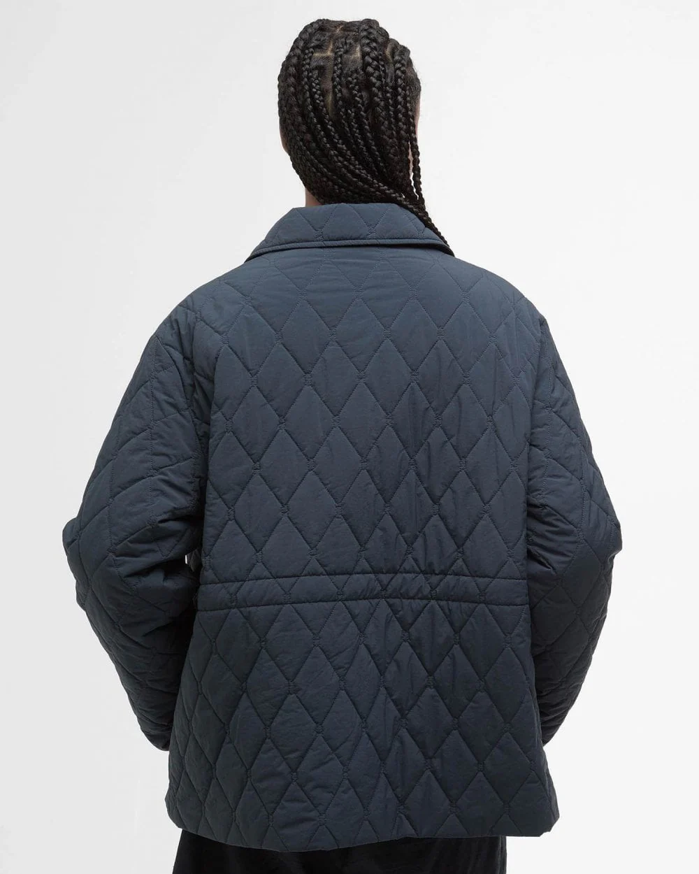 Barbour Clarissa Womens Quilted Jacket - Dark Navy/Rosemary Tartan - Image 6