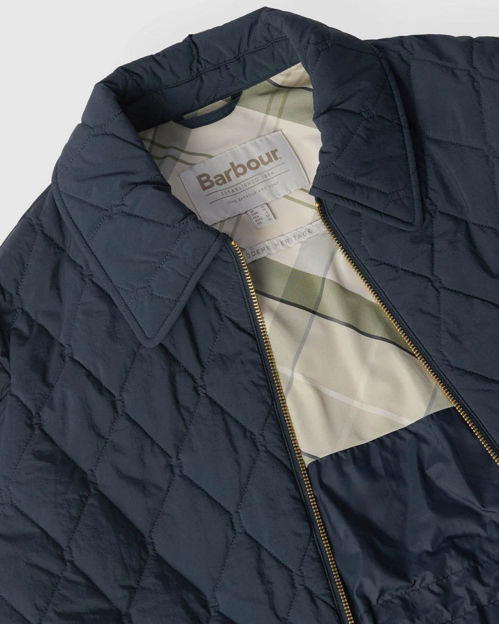 Barbour Clarissa Womens Quilted Jacket - Dark Navy/Rosemary Tartan - Image 8