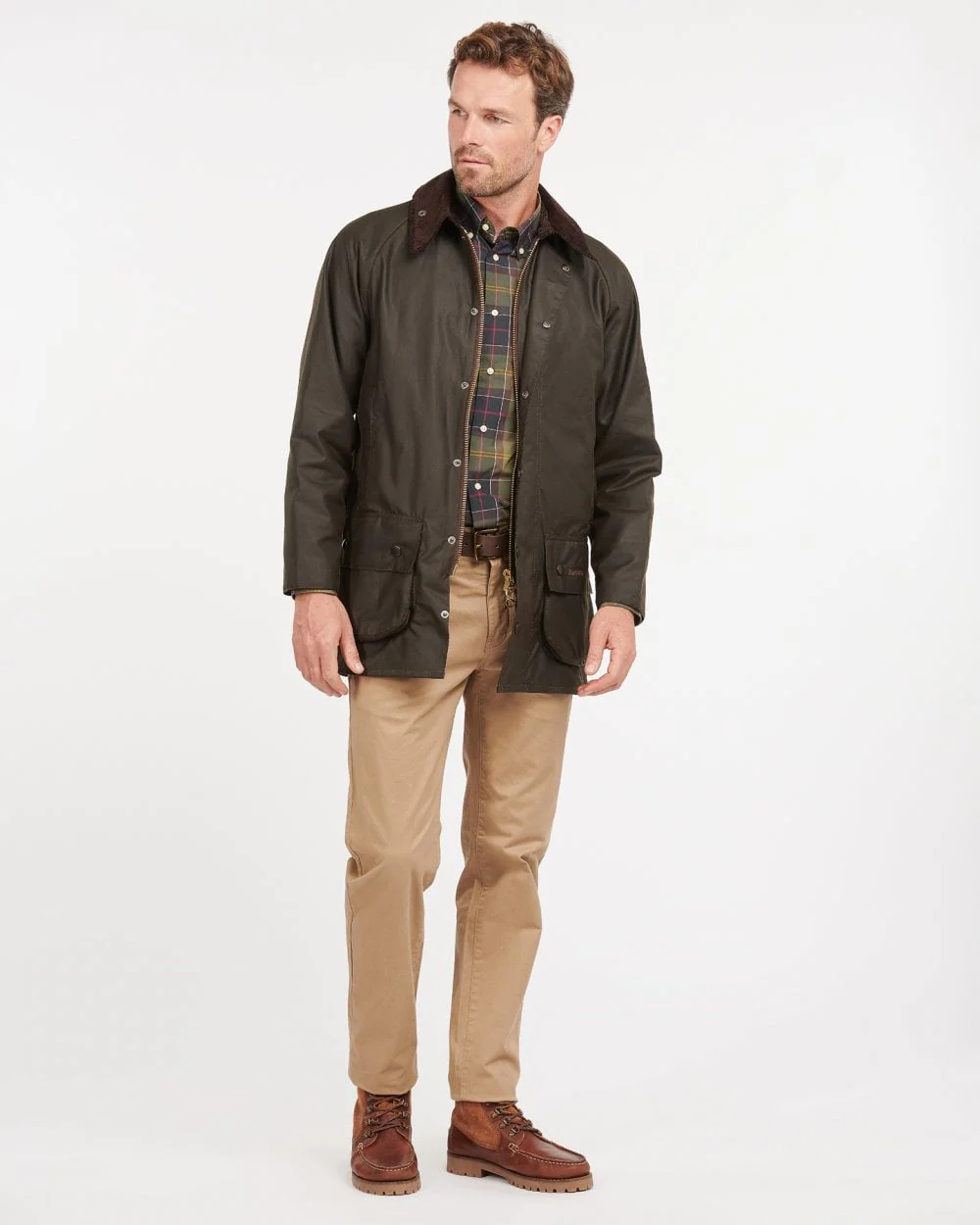 Barbour Classic Beaufort Mens Wax Jacket - Olive - Image 2