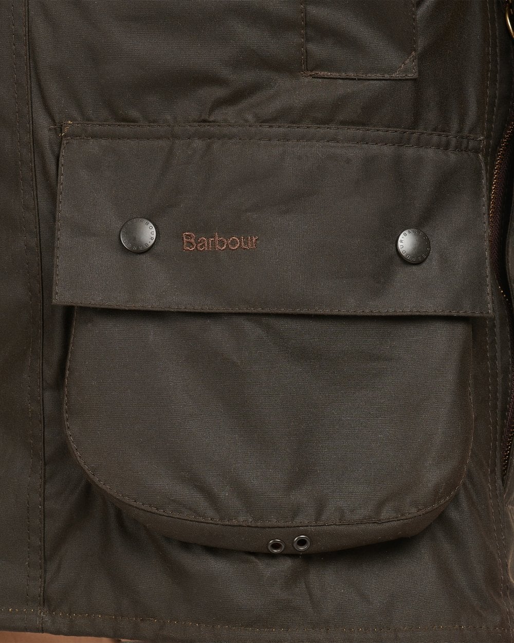 Barbour Classic Beaufort Mens Wax Jacket - Olive - Image 5