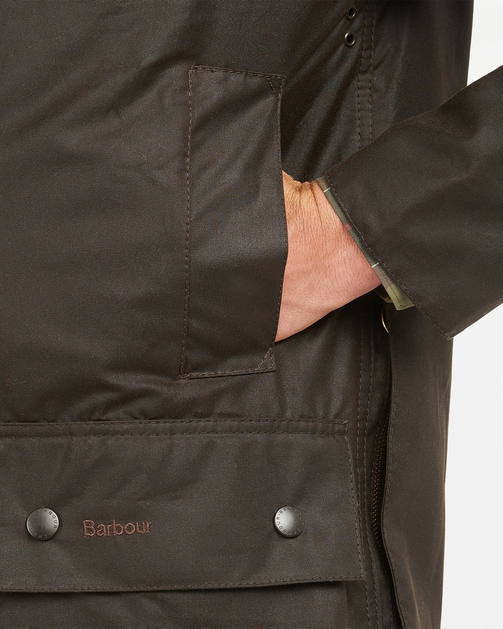 Barbour Classic Beaufort Mens Wax Jacket - Olive - Image 6